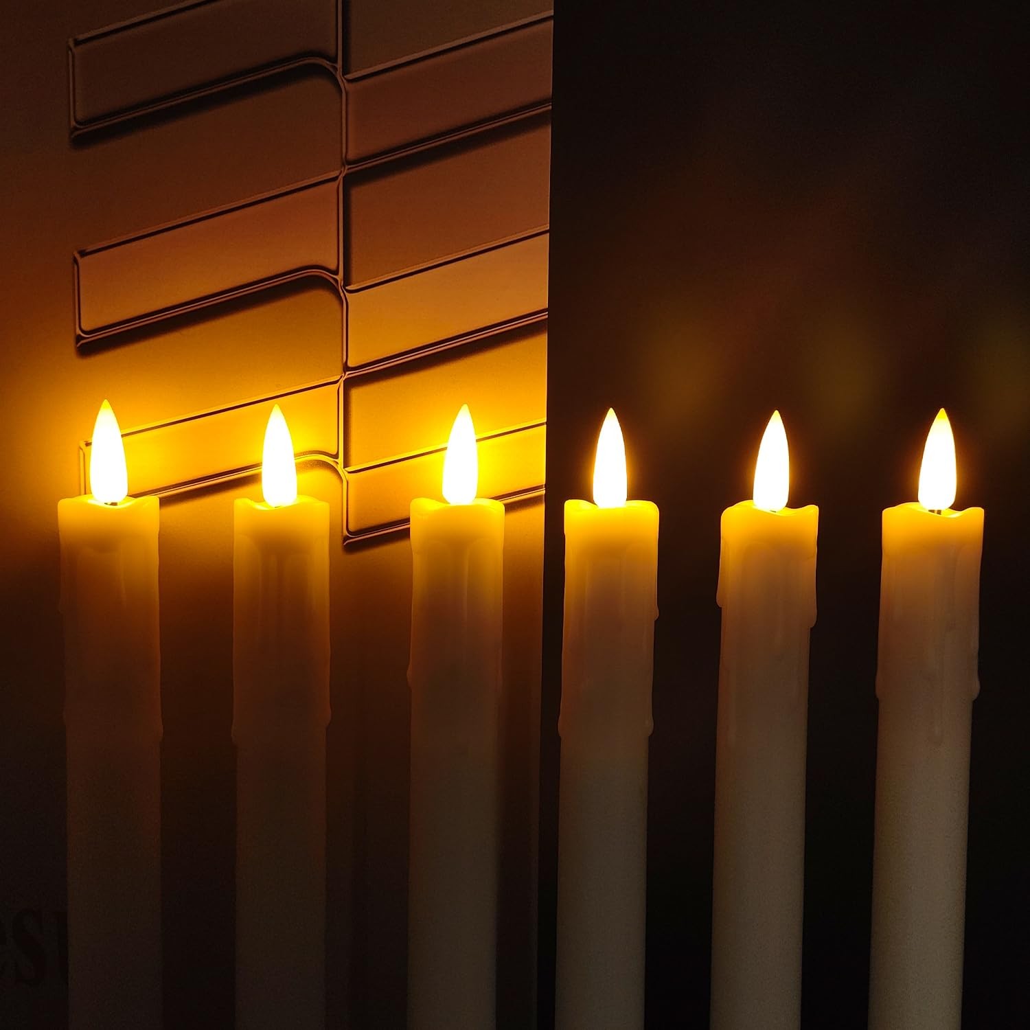 6.7 Inch Flameless Taper Candles with Remote, Short Taper Candles Battery Ope…