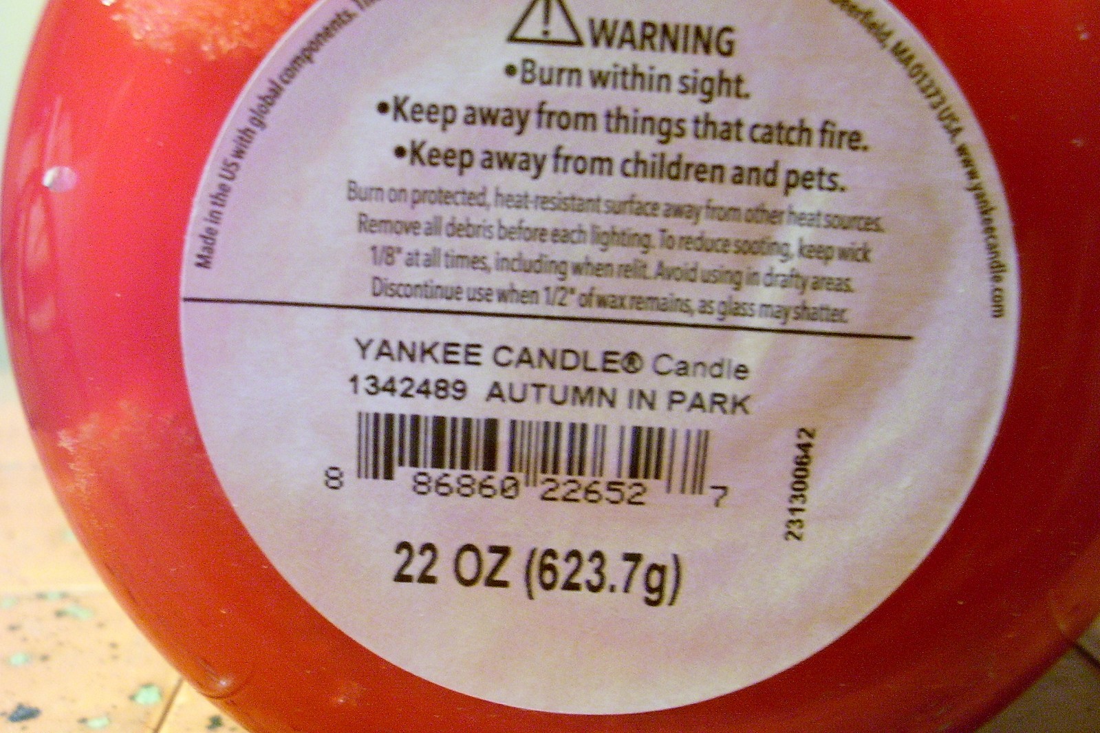 yankee candle 22oz JAR AUTUMN IN THE PARK + 2 TARTS