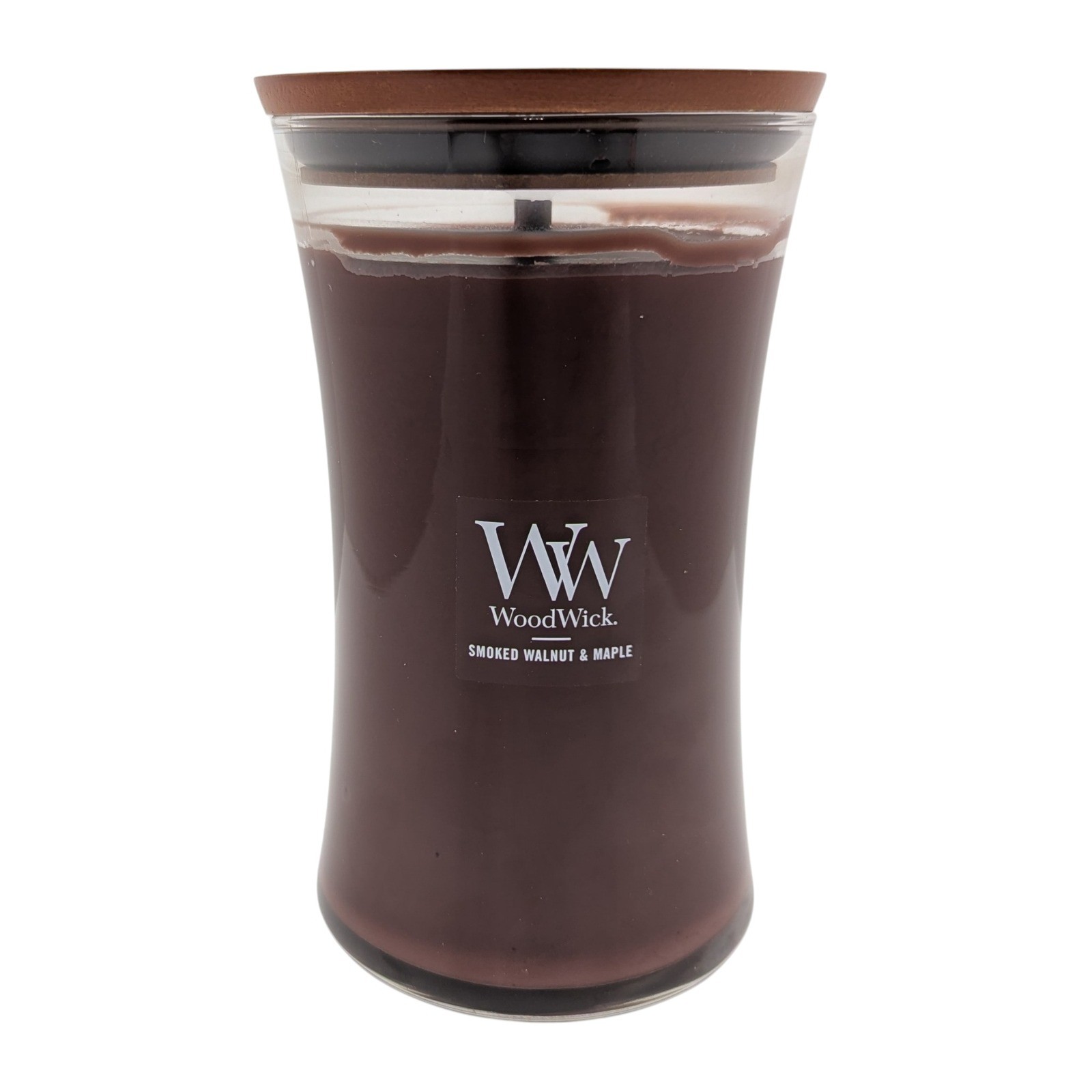 WoodWick Smoked Walnut & Maple Large Hourglass Candle 21.5oz Crackling Wood Wick