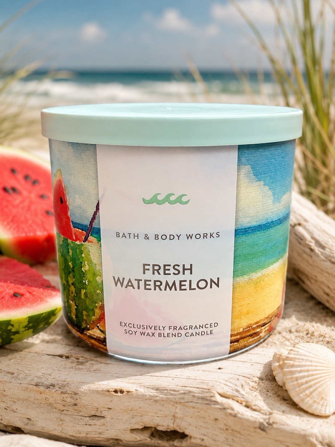 Bath & Body Works FRESH WATERMELON 3 Wick CANDLE 25-45 HRS. 2026