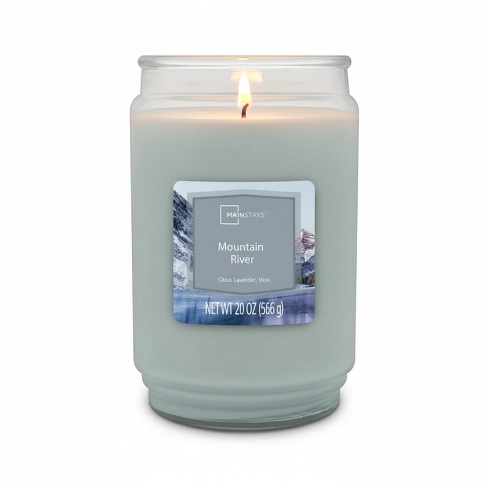 Mainstays Single Wick Scented Glass Jar Candle,Mountain River, 20oz.