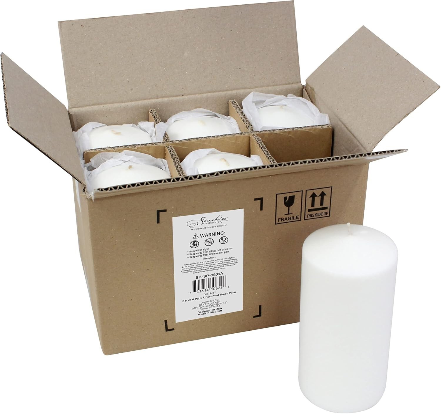 Unscented White Tall Pillar Candles, 65 Hour Burning Candle Pillars, Perfect …