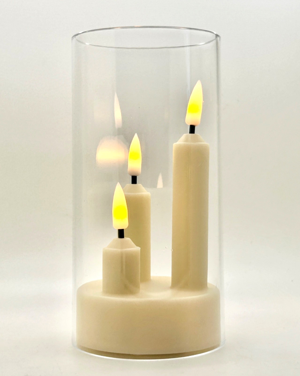 Amill Q-246 | LED Candles | Set of 3 | Stick Candles | Includes 3 AAA Batteries