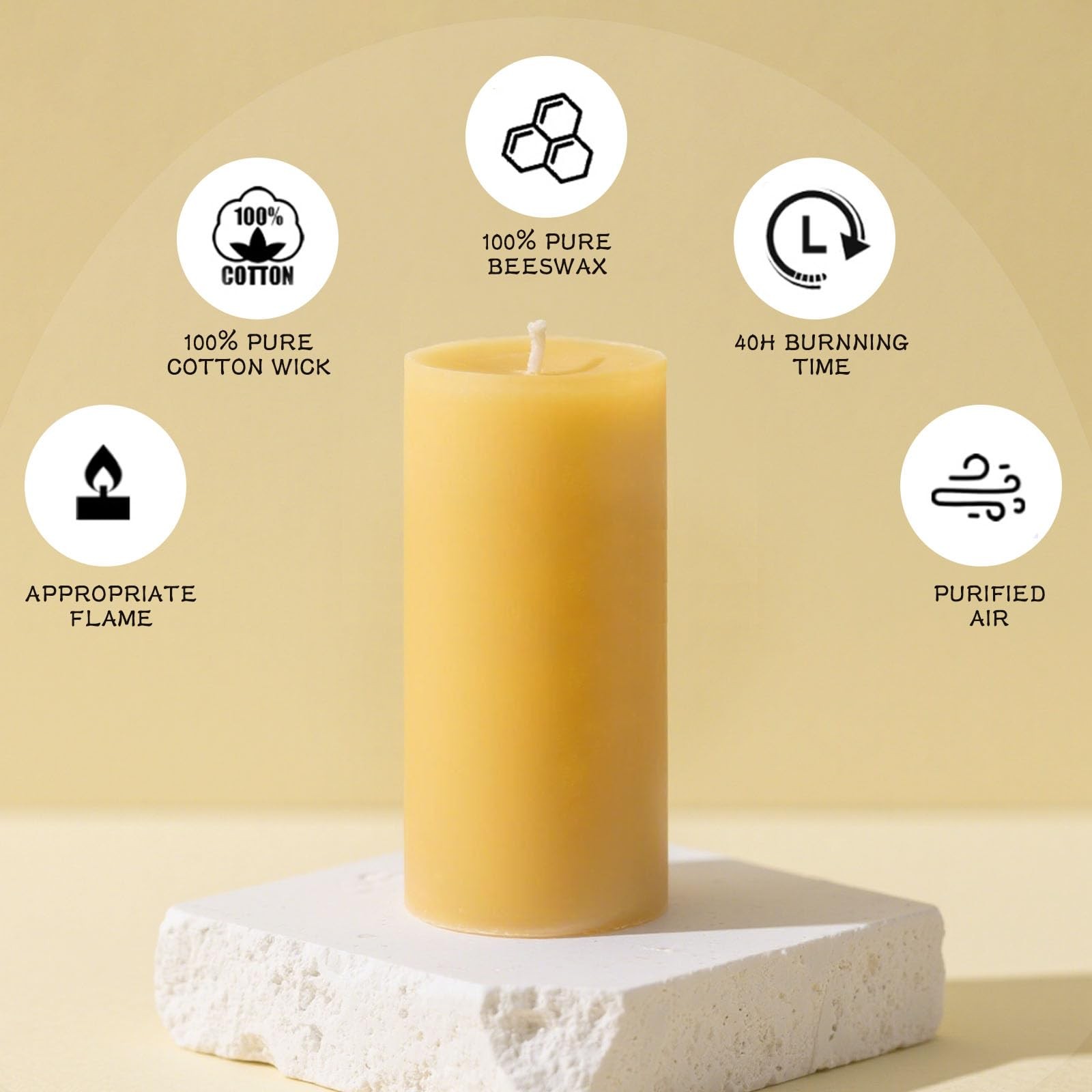 6 Pack Beeswax Candles for Mother’s Day, 100% Pure Natural Beeswax Pillar Can…