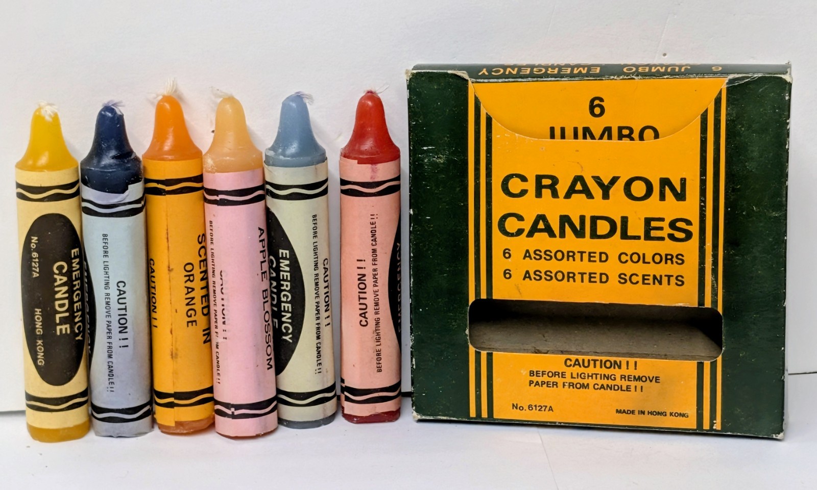 Vintage Emergency Crayon Candles Jumbo Colors Scented Fruits Crayola 2 Boxes
