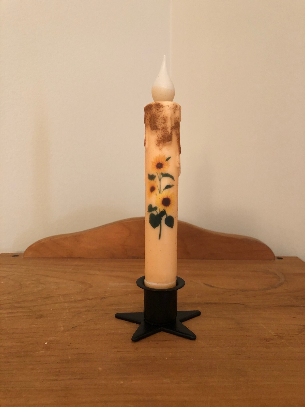 7″ Battery Operated Wax-dipped Imaged Taper Candle ~ 6 Hour LED Timer ~ 100 Imag