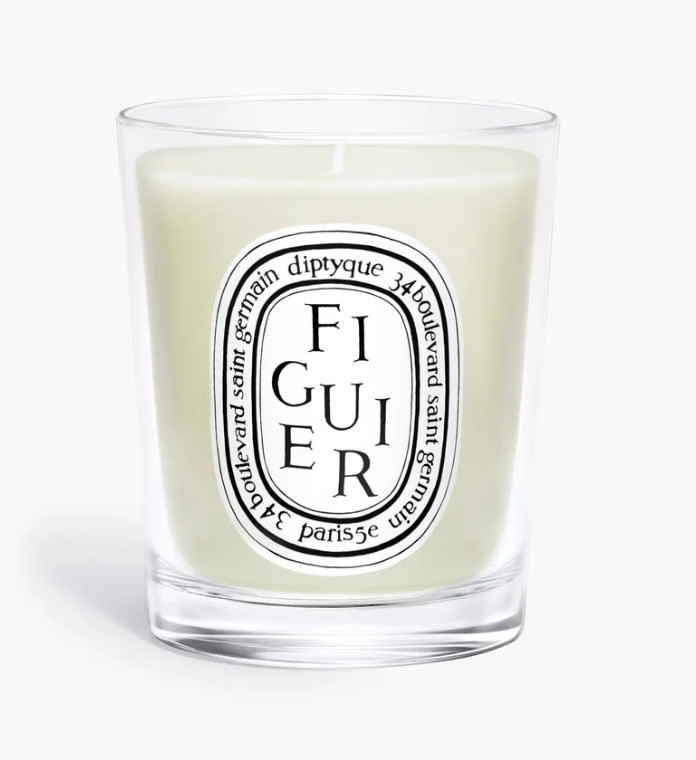 Diptyque Unisex Figuier Scented Candle 2.4 oz w/ FIG ribbed based holder GIFT