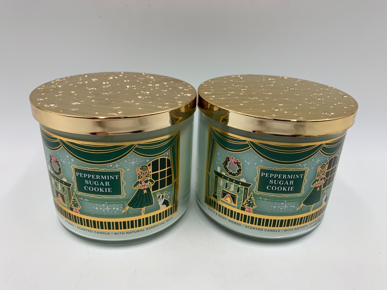 Bath & Body Works Peppermint Sugar Cookie 3 Wick Candle 14.5 oz S/2 #A201