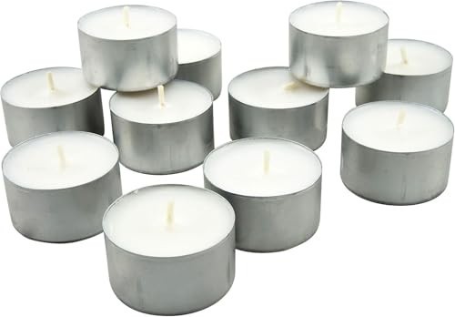 Tea Light Candles Unscented 300 Pack 8 Hour Burn Clear Plastic Cups Indoor