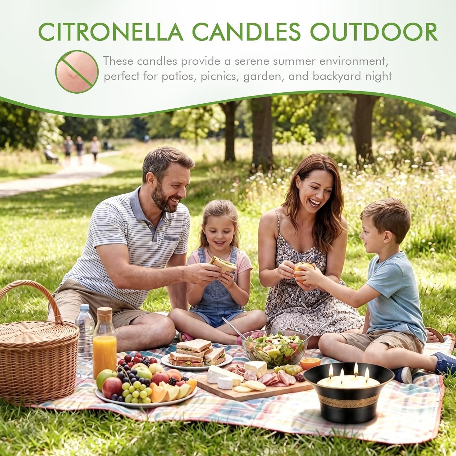 Citronella Candles Outdoor, 4 Wick Large Citronella Candle, 90 Hours Long Las…