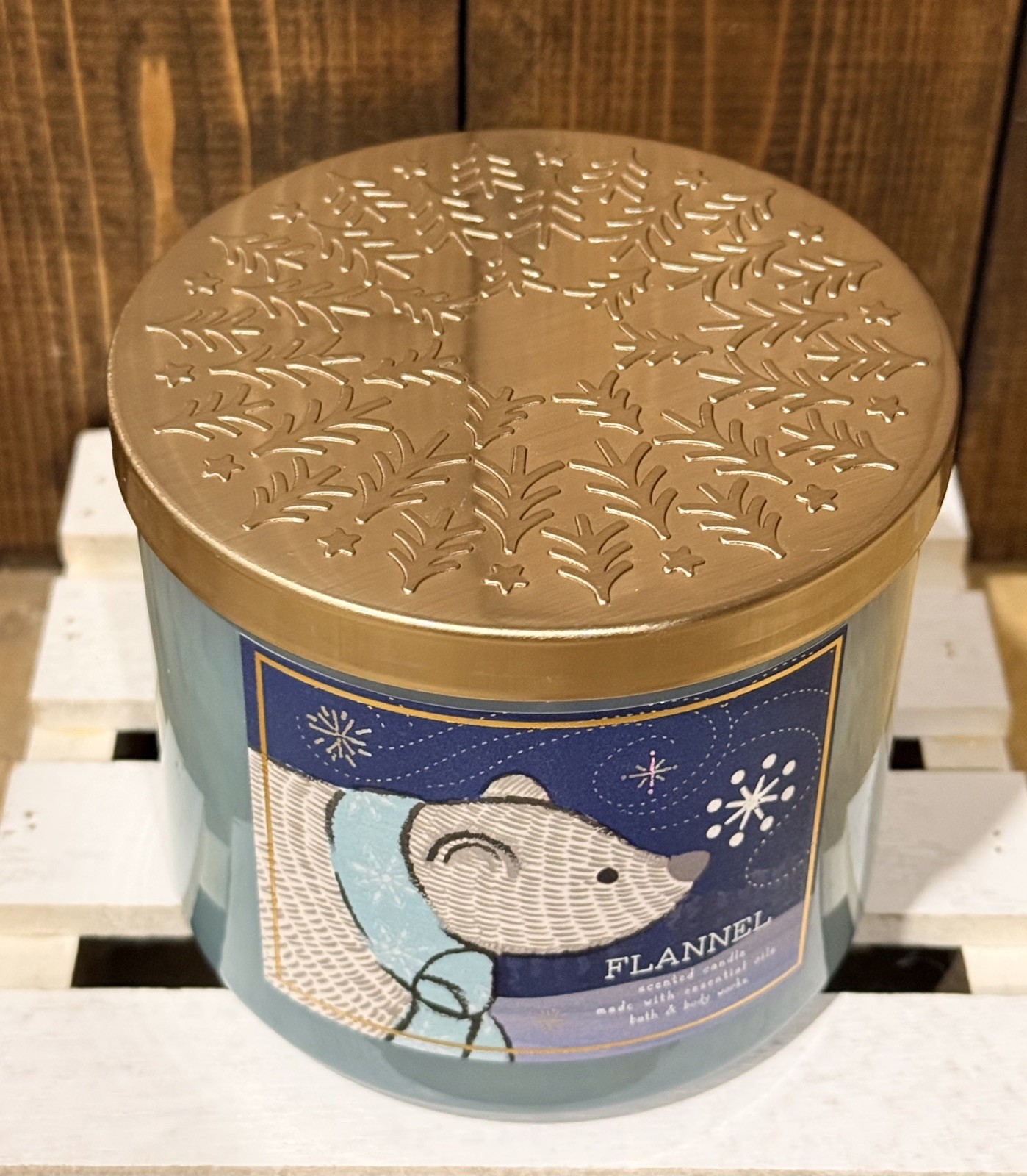 Bath & Body Works Flannel 3 Wick Candle