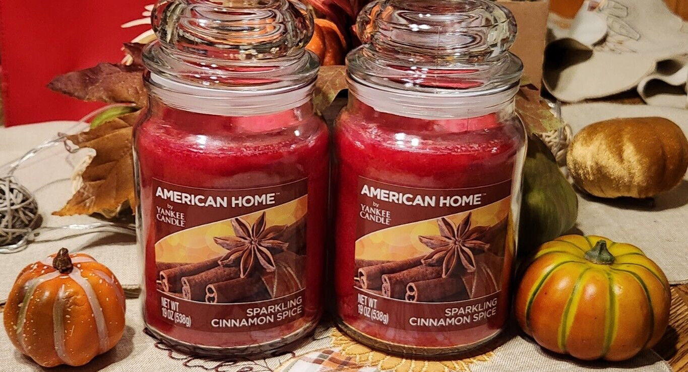American Home by Yankee Candle SPARKLING CINNAMON SPICE 19 oz. Lot of 2