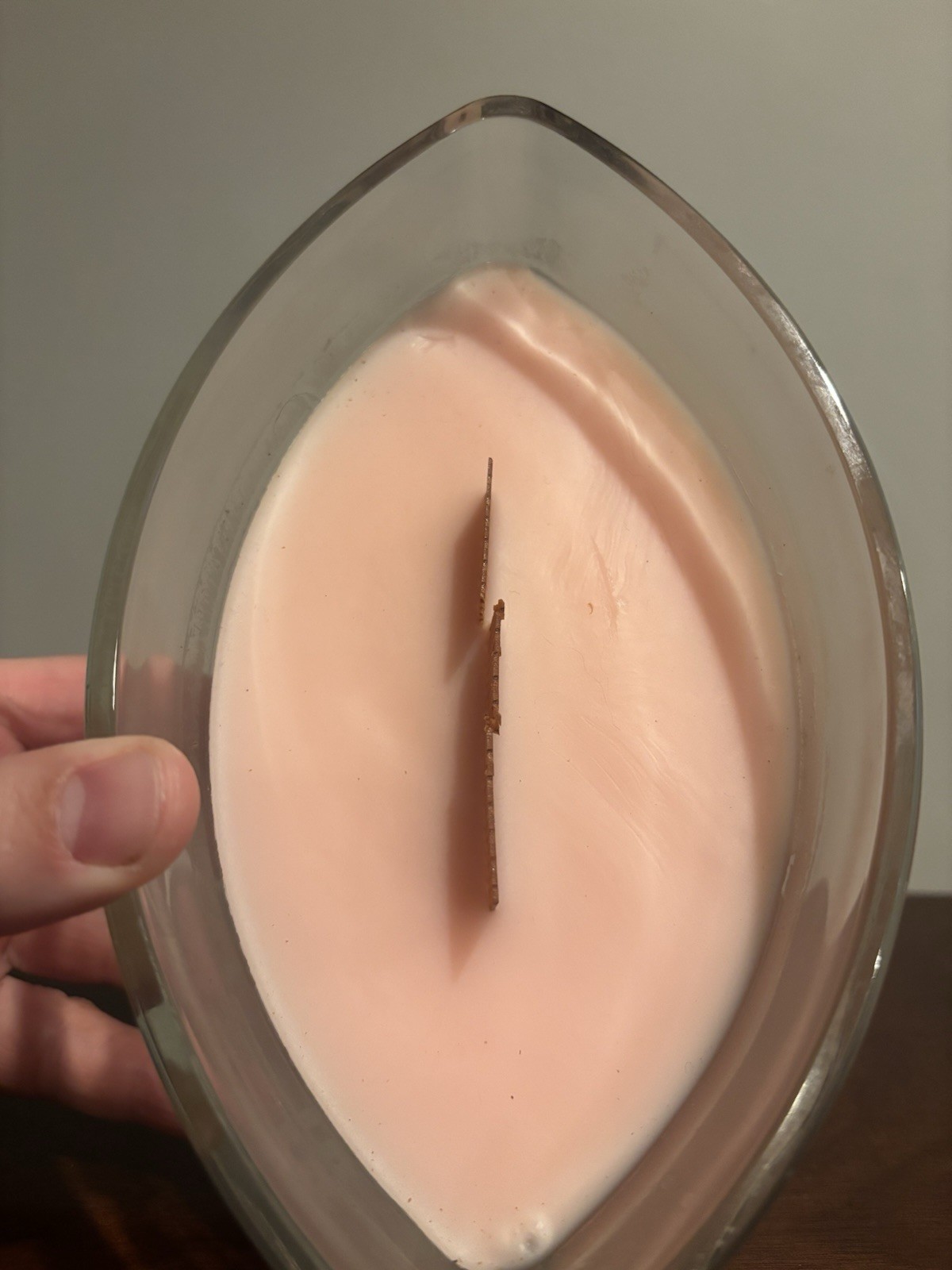 WoodWick Candle Coastal Sunset Glass Oval Shaped 16 oz ~ Nearly Perfect 👀 NEW
