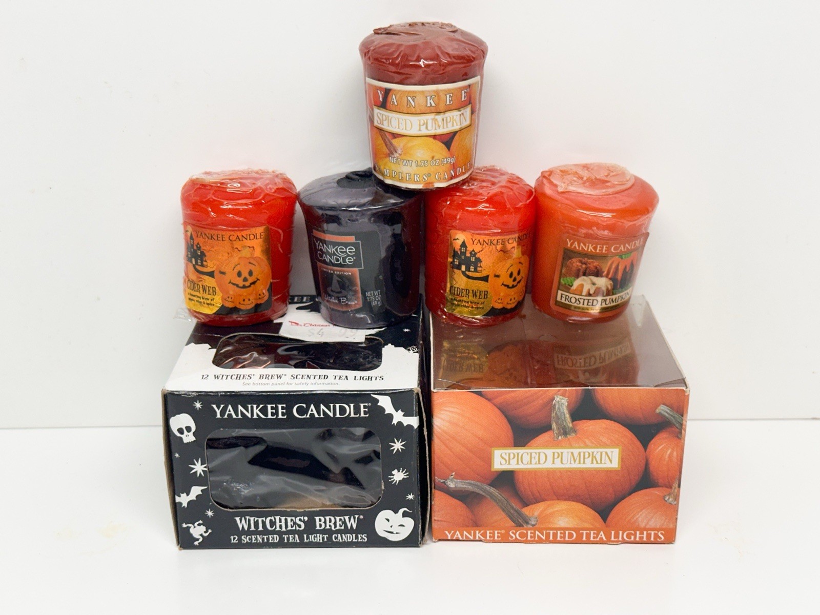 Yankee Candle Lot Fall Autumn Pumpkin Halloween Witches Brew Spice Candles