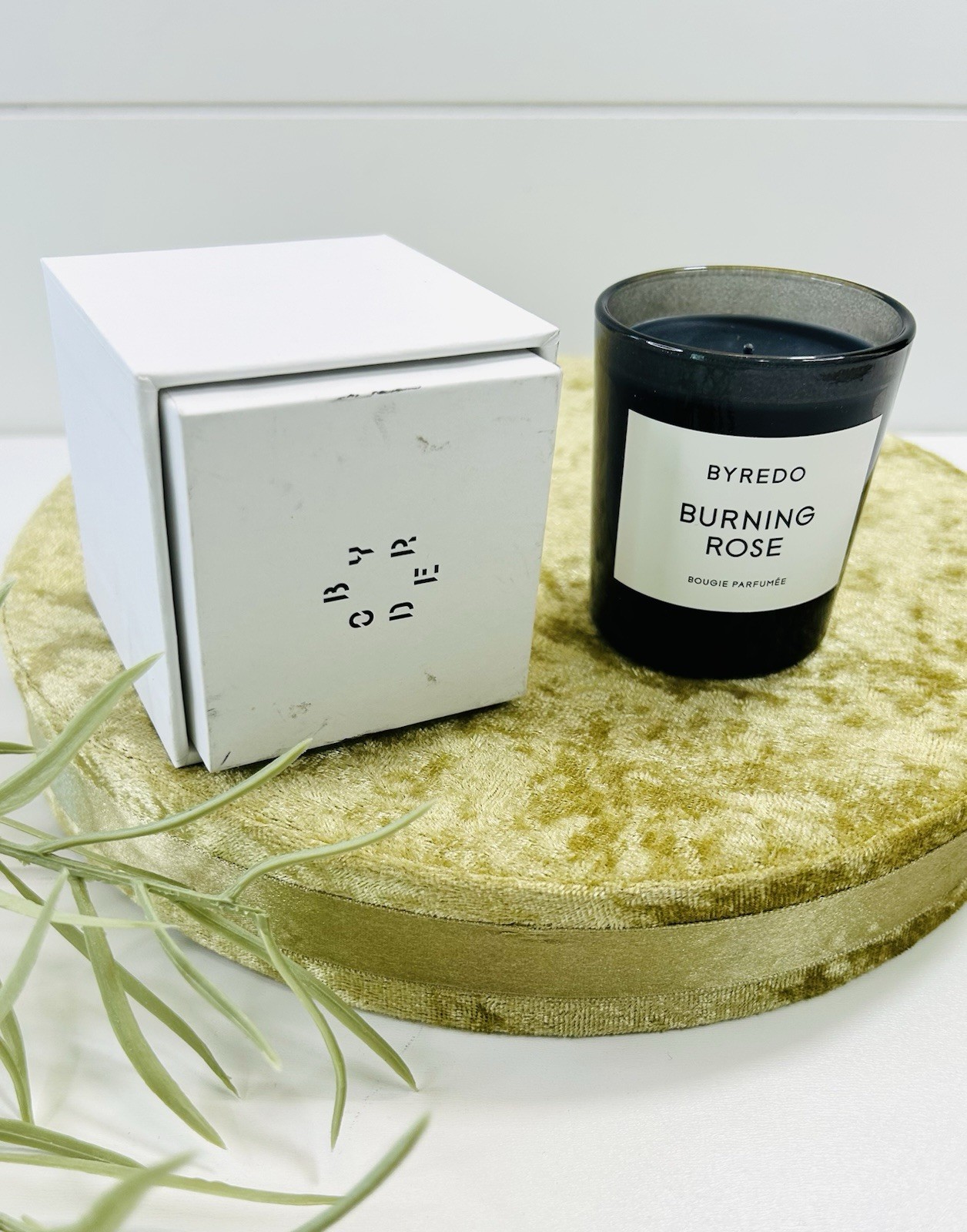 Byredo Candle Burning Rose Mini 2.4 Oz/ 70G Black Jar Open Box Bougie Parfumee