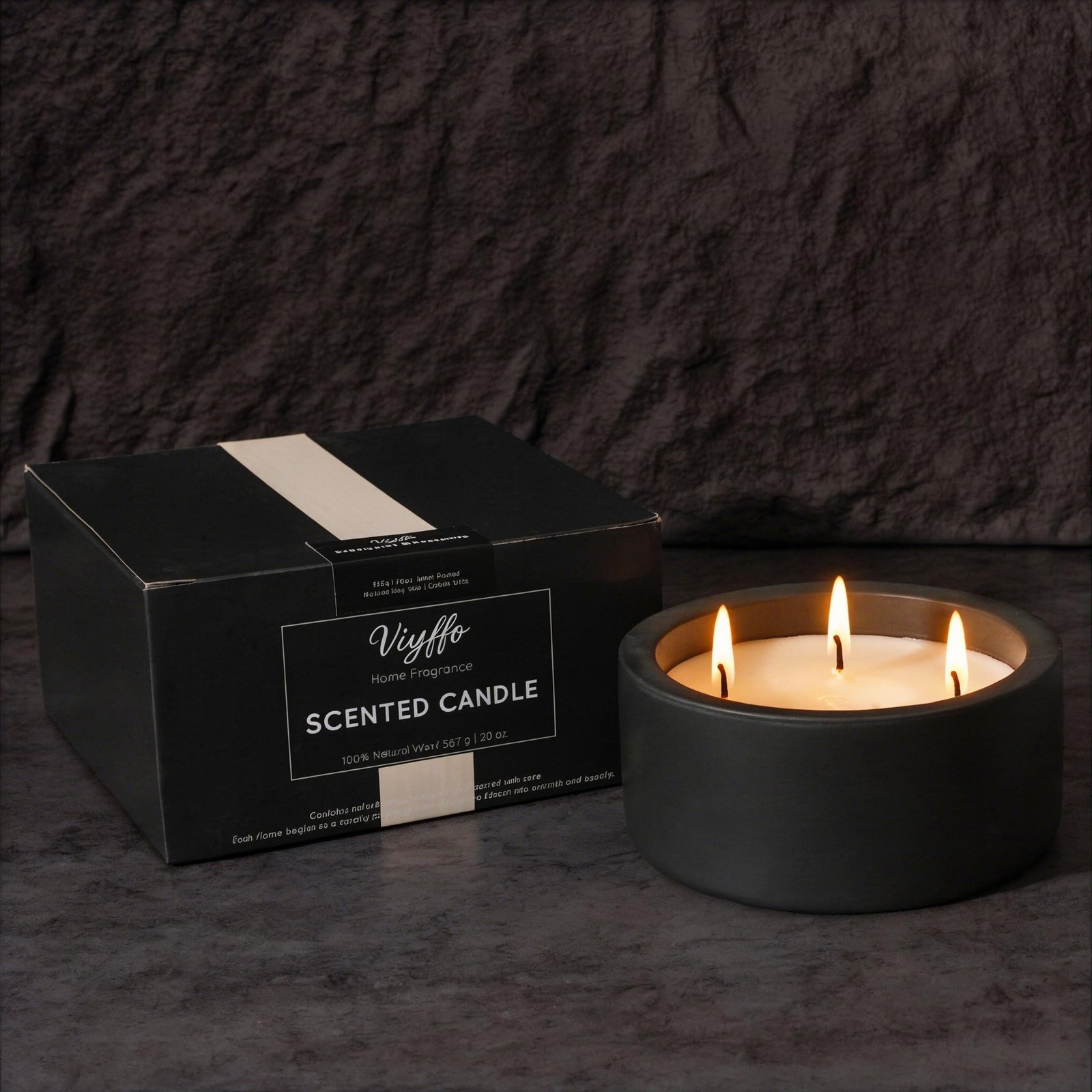 Viyffo 20oz Large Scented Candle – Eucalyptus and Rosemary, 3 Wick Non Toxic …