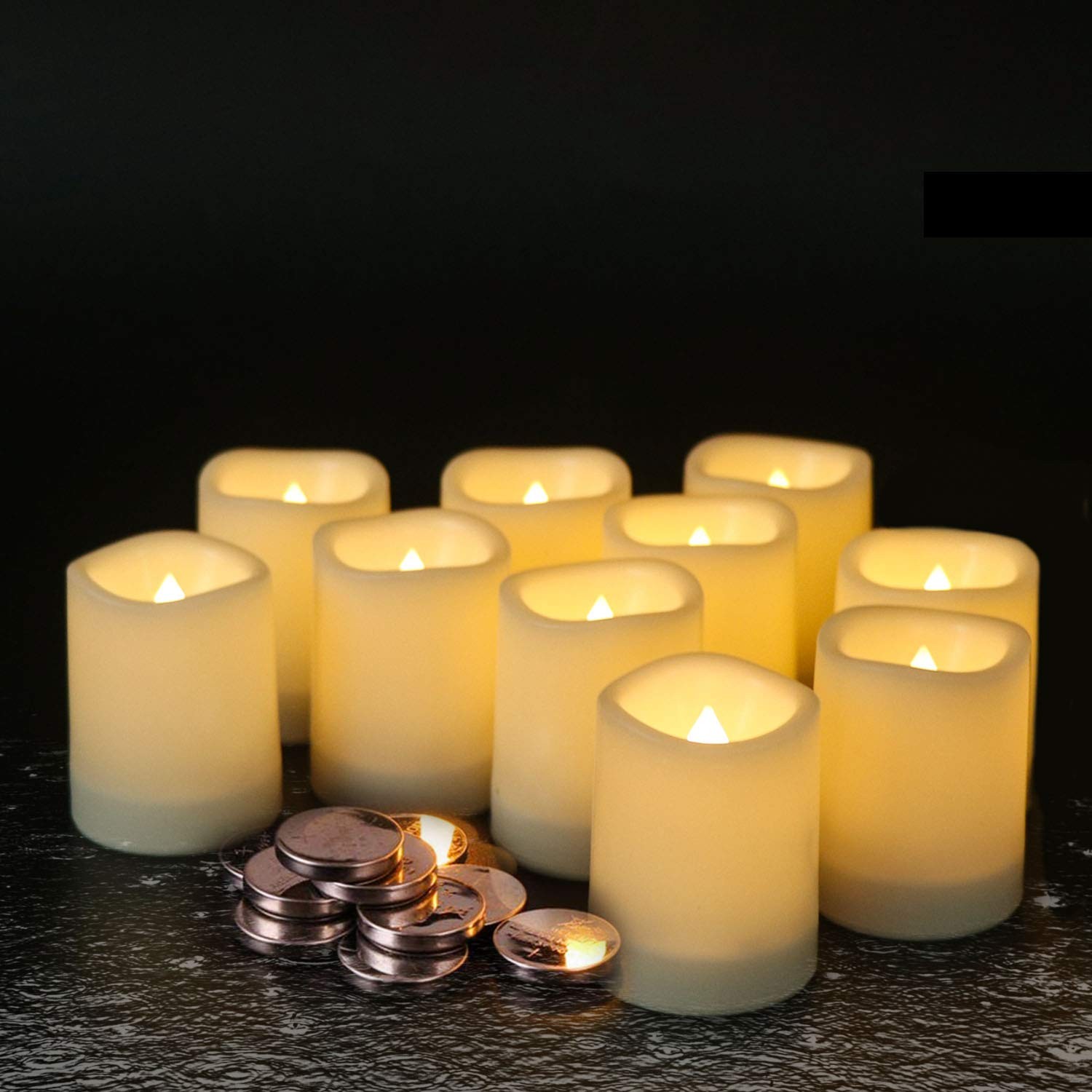 Waterproof Outdoor Votive Flameless Candles with Timer White