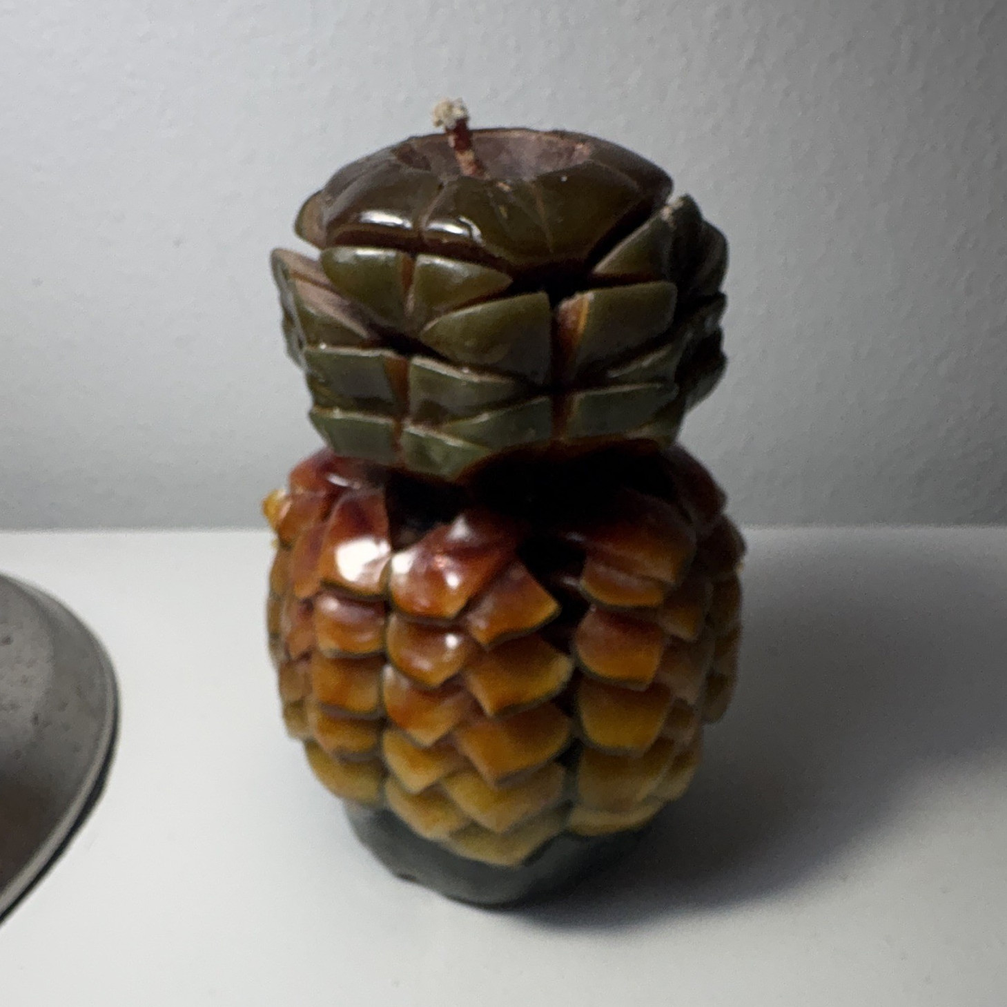 Pineapple Shaped Wax Candle Decorative Single Wick Unscented Green
