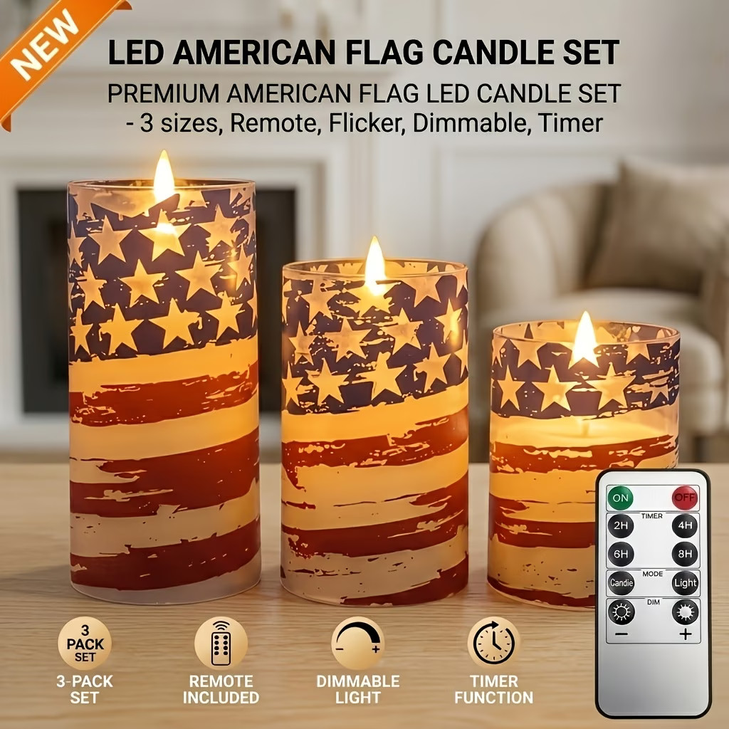 LED Flameless Candles Wax Pillar Battery Operated Candle Remote Control Timer