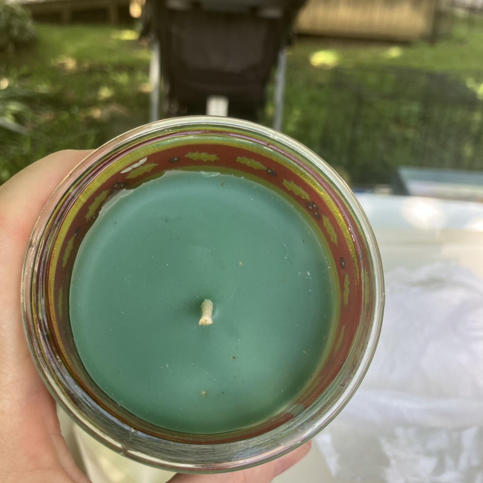 Holiday Themed Candle In Glass Jar 2 1/2 Inches Tall
