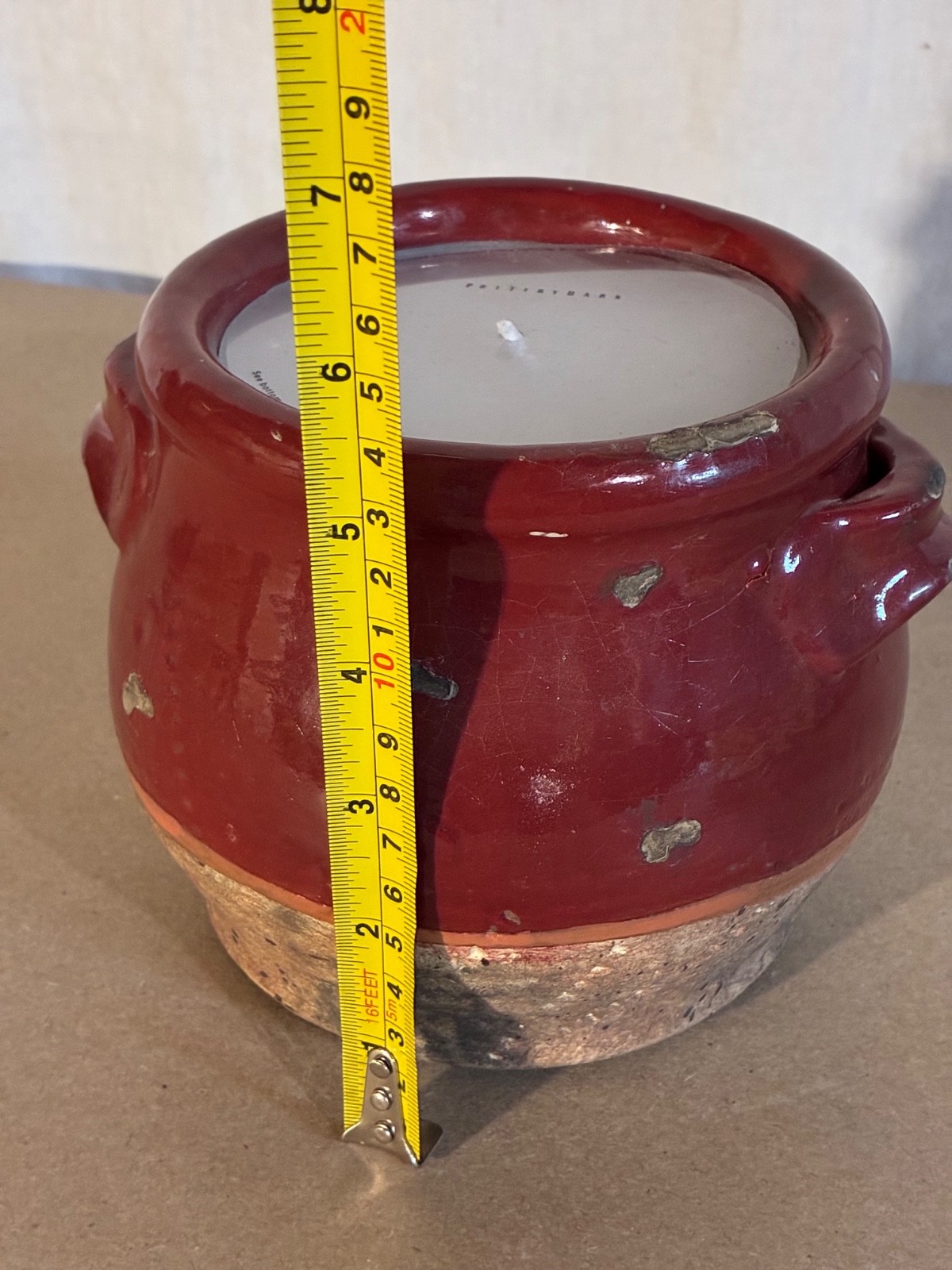 Pottery Barn Sonoma Red Candlepot, Small, Unscented