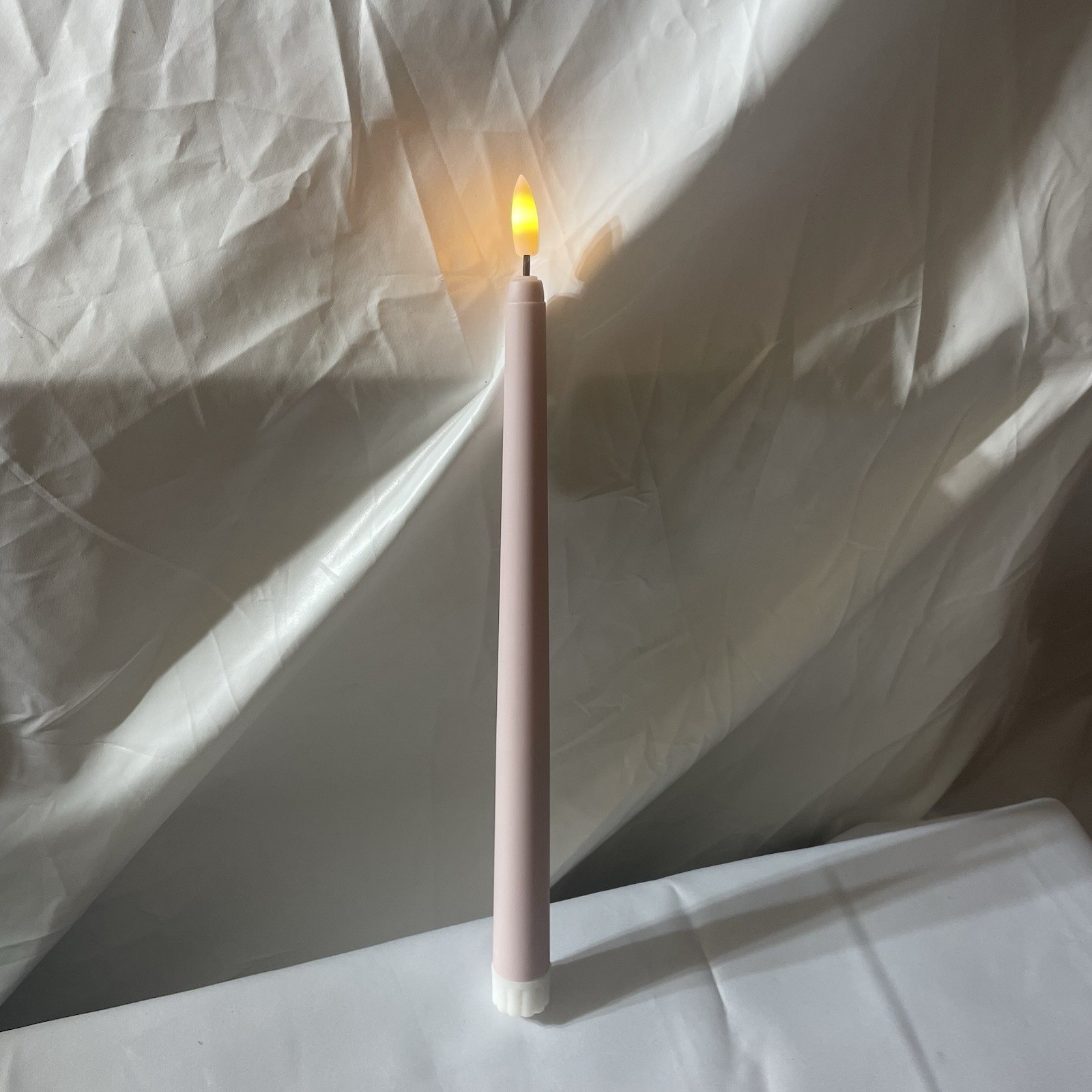 New[Lot=8] Pink Flameless Taper Candles 10″ 2AAA battery powered open box, test+