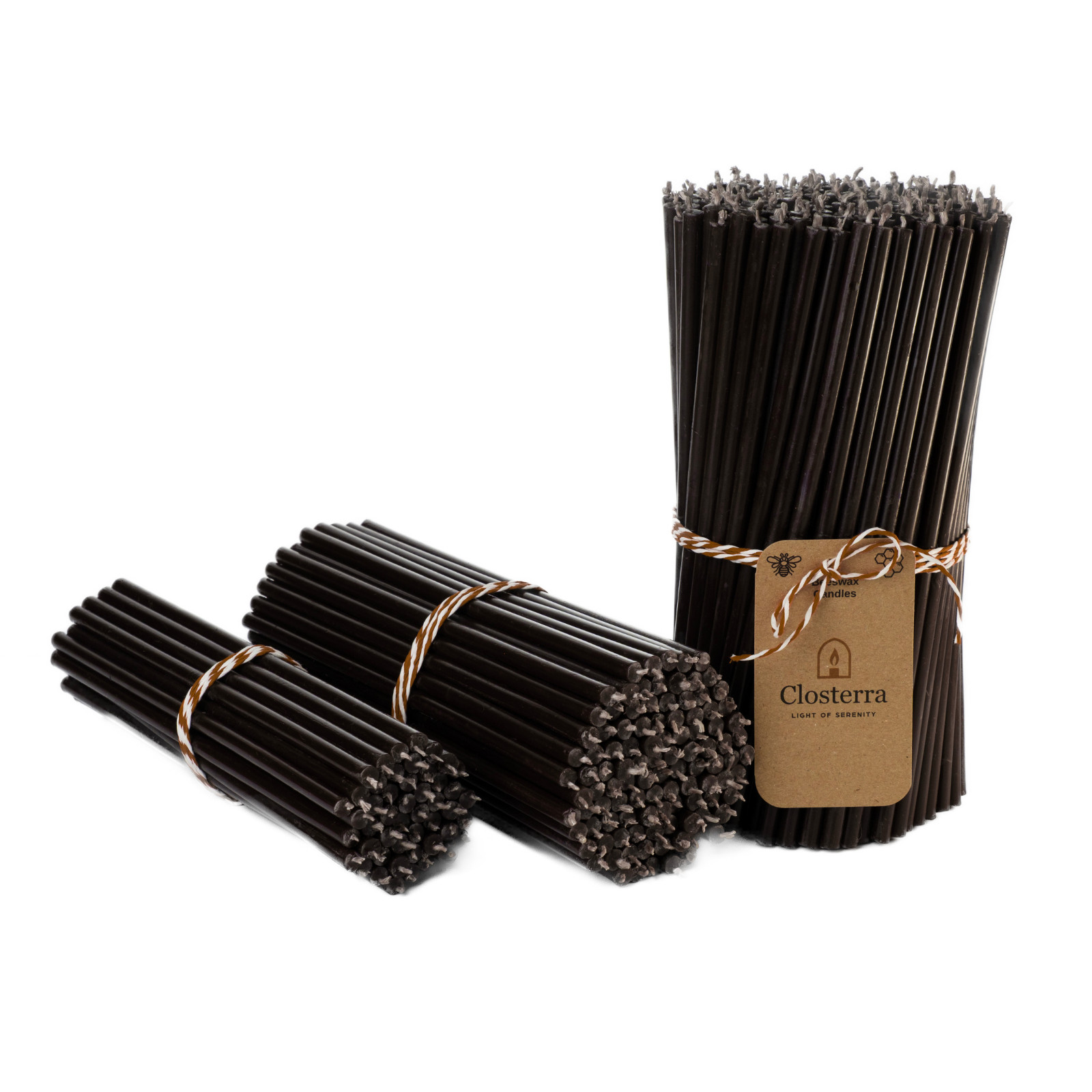 8″ Black Beeswax Taper Candles 0.26″ in diameter Slim Tapers 1hour 20min burn