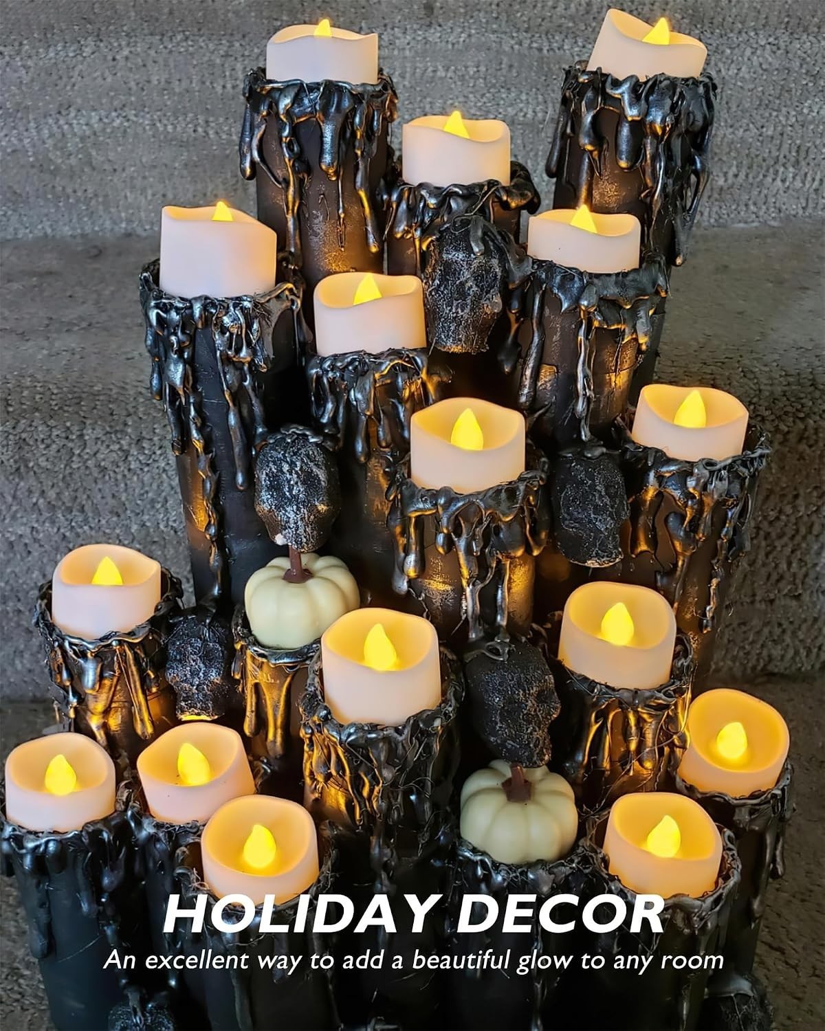 Flameless Flickering LED Tea Lights – Safe Decorative Candles for Indoor/Outdoor