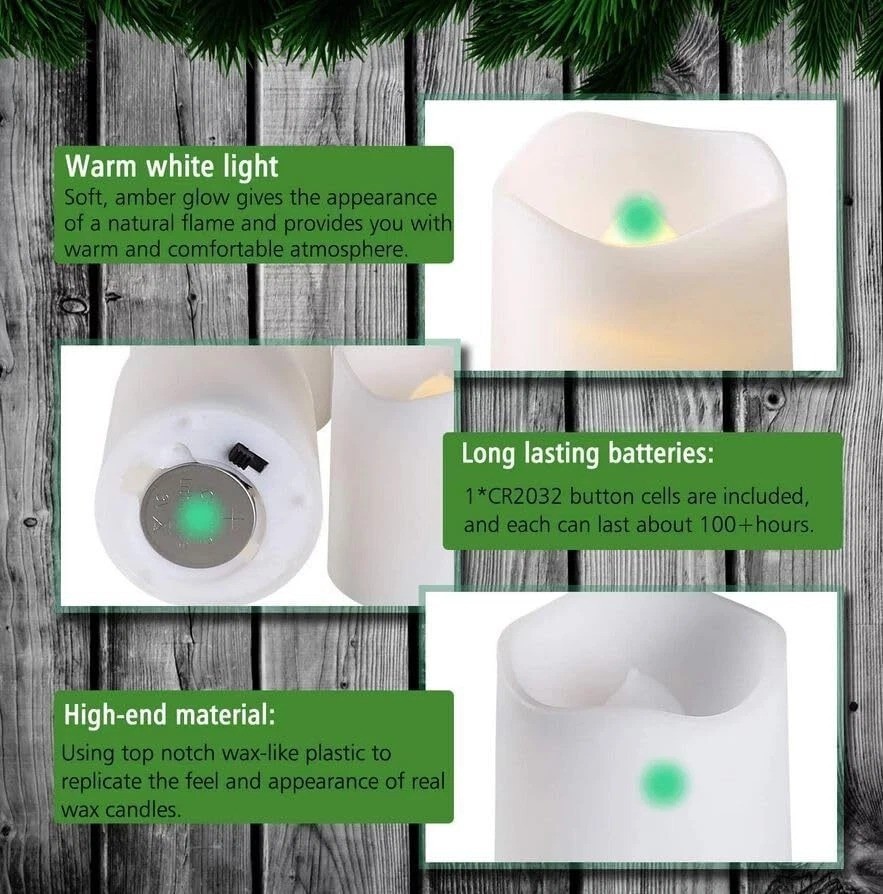 24pcs Flameless Votive Candles, Flameless Flickering Electric Fake Candle- 200hr