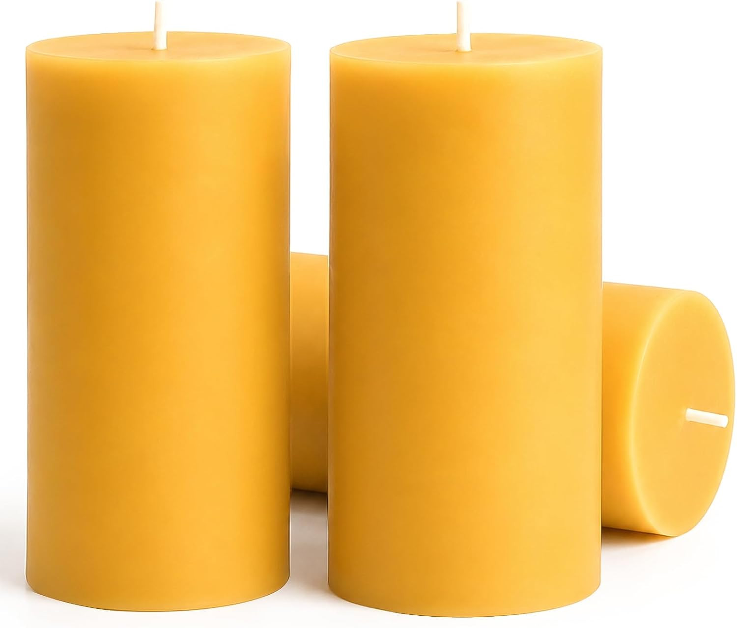 Beeswax Candles Pillar 6 Pack, 2X4 Inch Non Toxic Bees Wax Candle for Home, Long