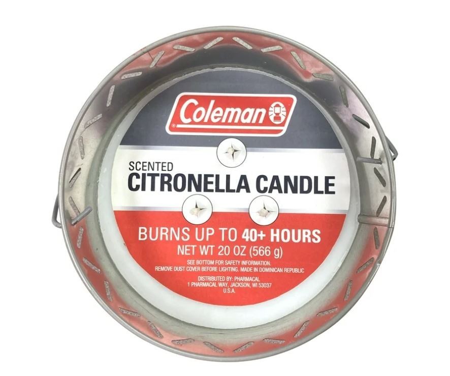 Coleman Brand Triple Wick Citronella Candle 20oz 2-Tone Bucket, Gray/Black