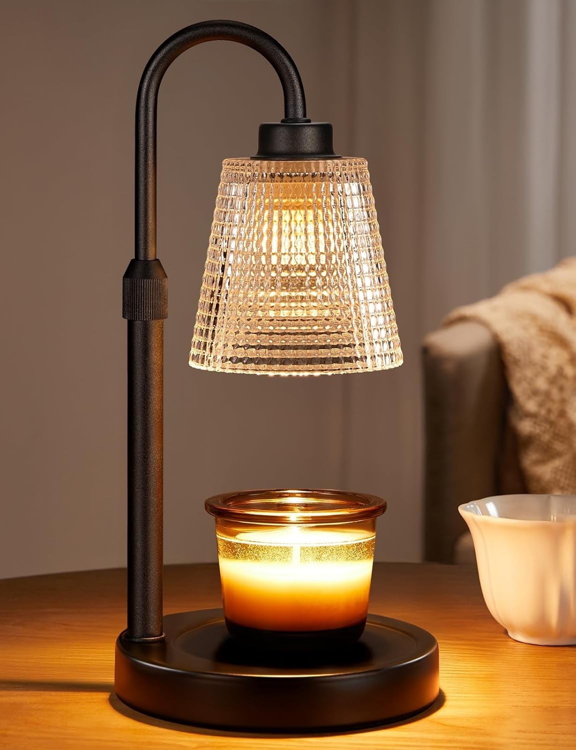 Dimmable Candle Warmer Lamp with Timer, Glass Wax Melts Warmer for Jar Candles