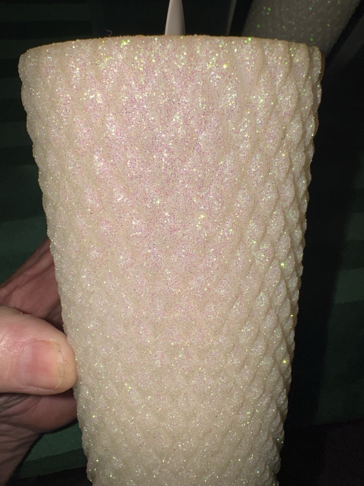 2-Luminara Battery Operated Flameless Pillar Candles Ivory Honeycomb BEAUTIFUL.