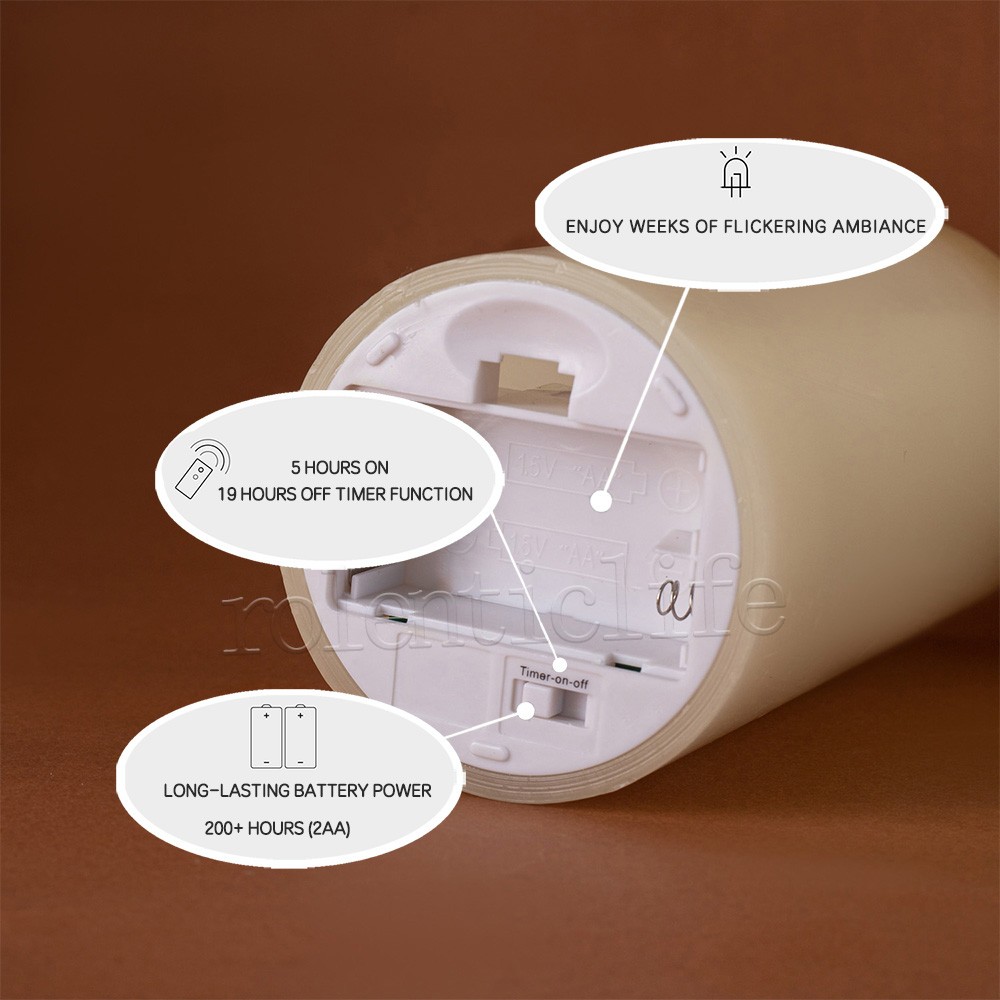 Luminara Flameless Pillar Unscented Wax Battery Operated Candles with Remote 3pc