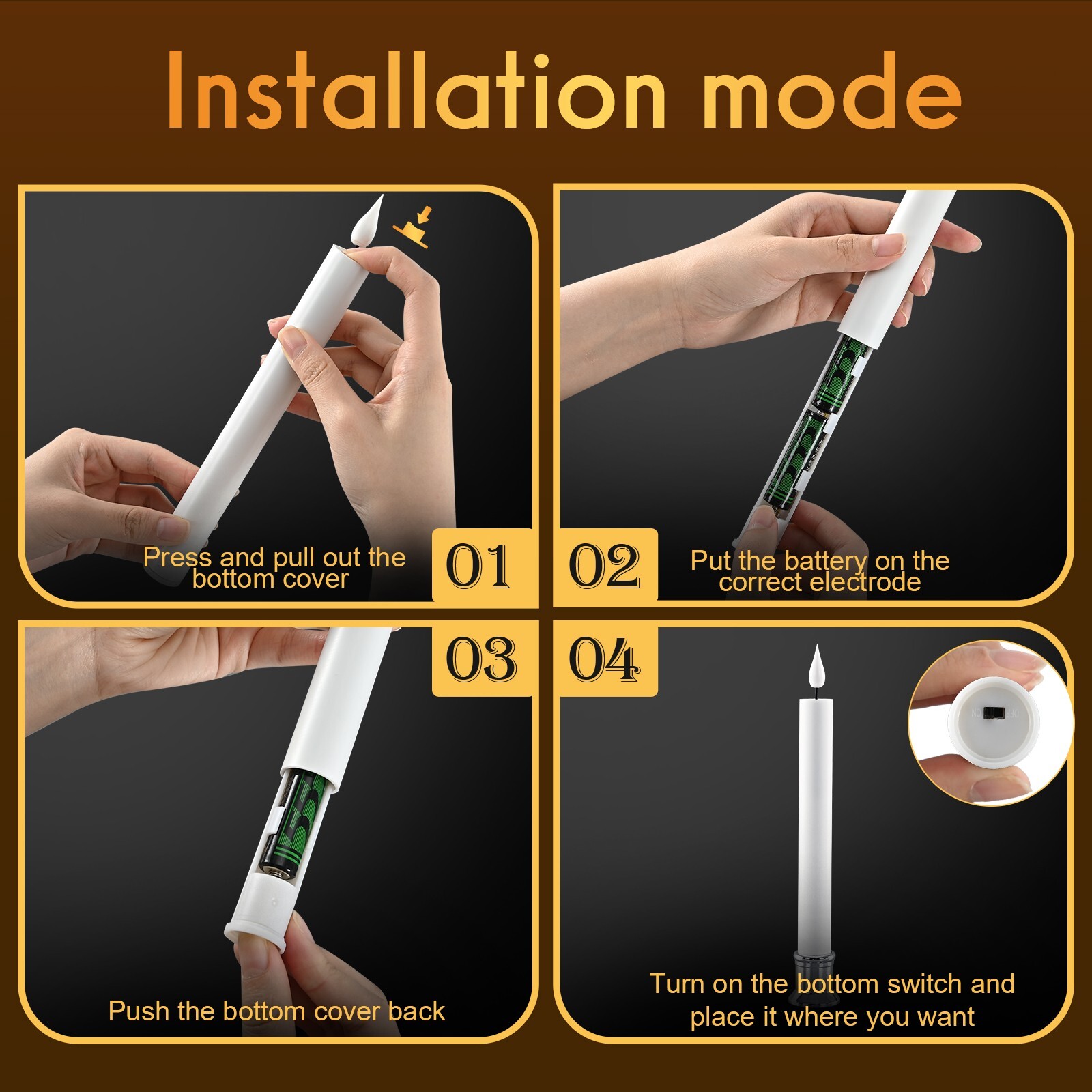 6 Packs 9.64″ Window Candles with Remote Timer Battery Operated Flameless LED Ta