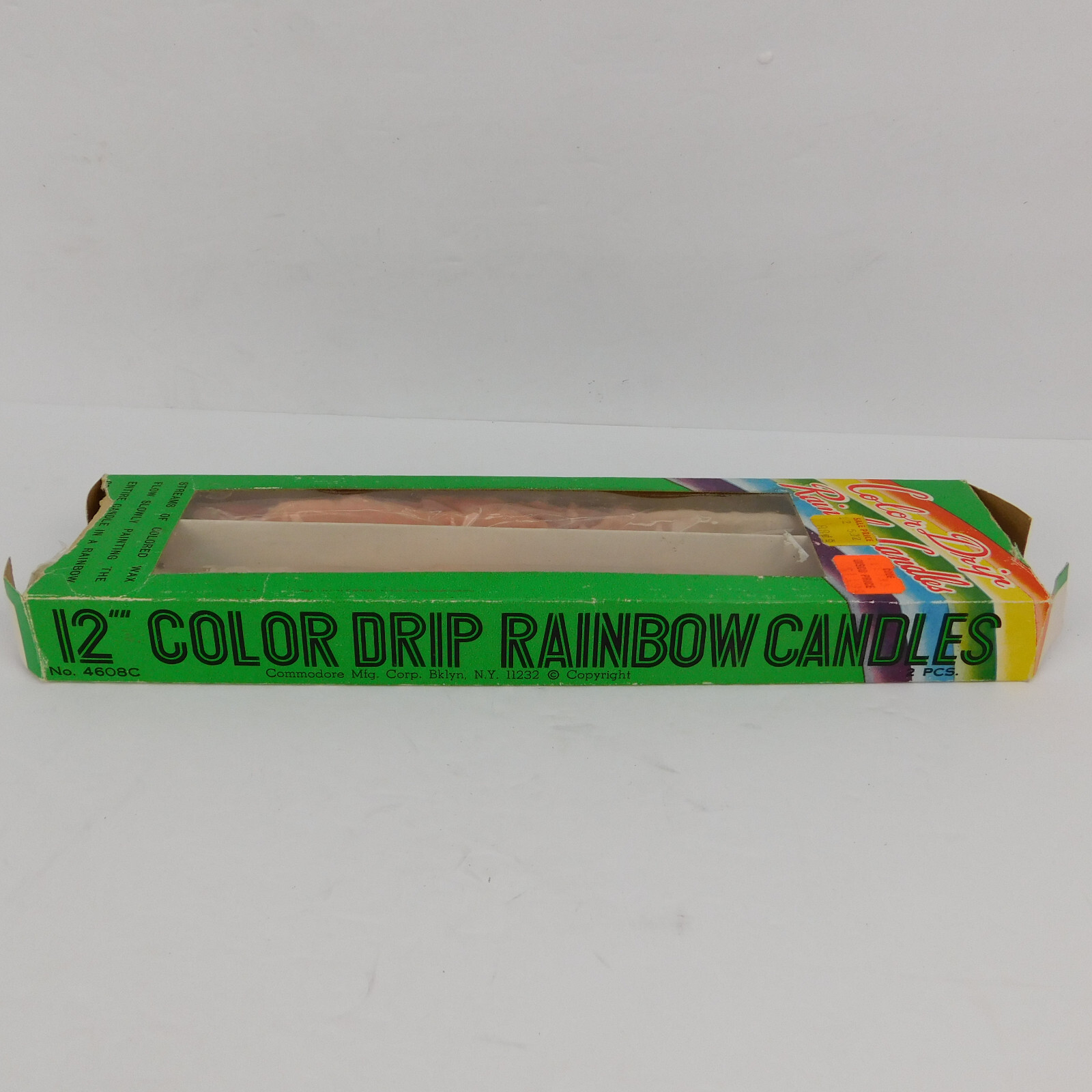 Vintage COLOR DRIP RAINBOW CANDLES – 2 pack of 12 Inch -Hong Kong NOS