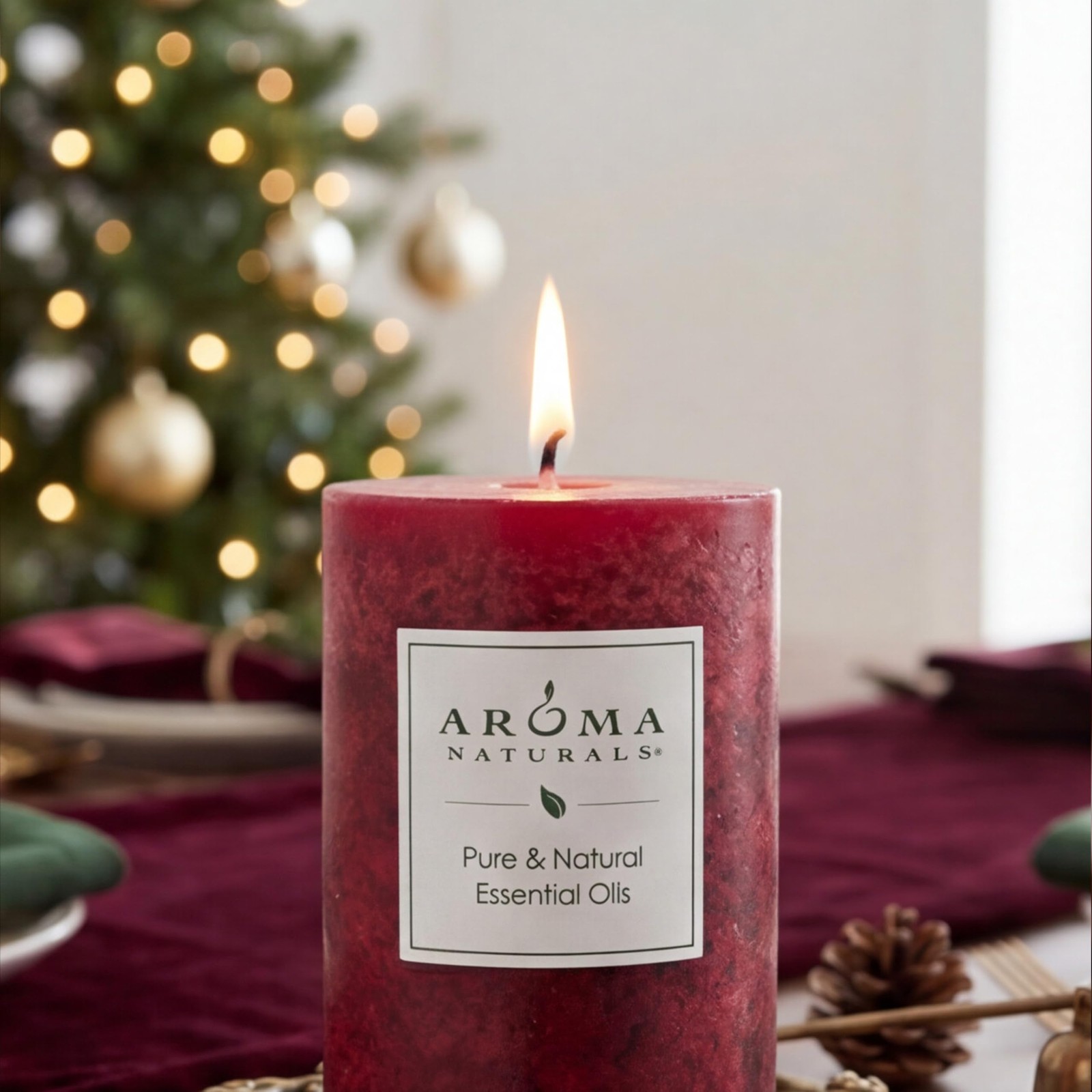 Aroma Naturals Holiday Orange, Clove and Cinnamon Essential Oil Scented Pilla…