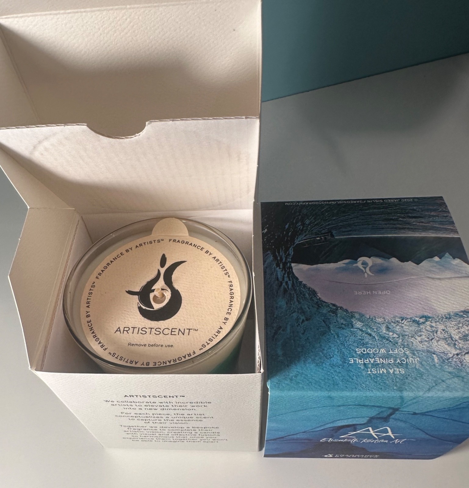 Artistscent Elizabeth Karlson Candle Polynesian Waves Artscent Bespoke Soy Art