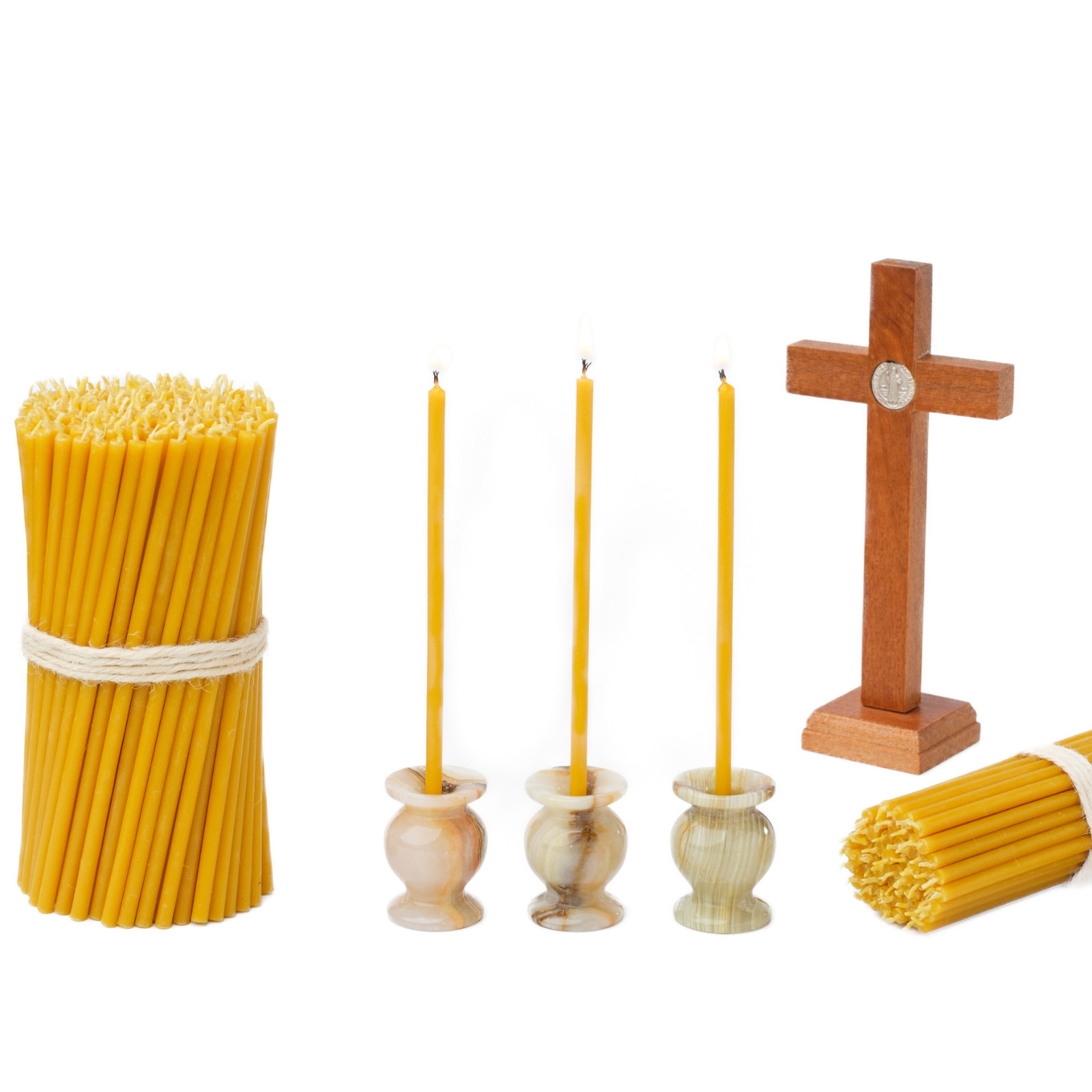 Pure Beeswax Candles 6.3″ Thin Taper 0.2″ Church Orthodox Bulk 200 Pack