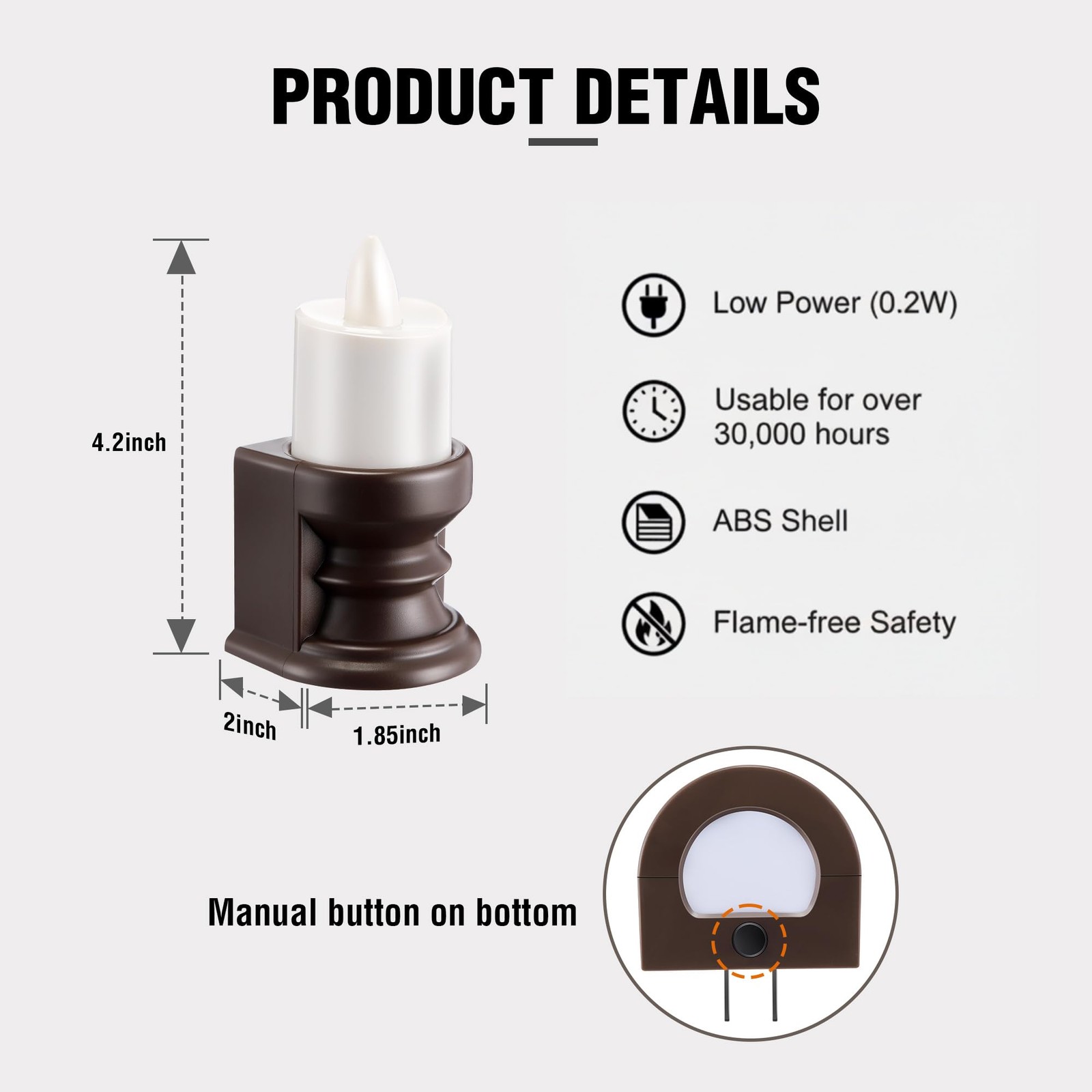 Flickering Flameless Candle Night Light Plug in, Dimmable LED Nightlight with…