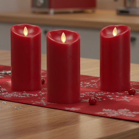3-Pack: Luminara Flameless 6.5″ Pillar Candles with Remote