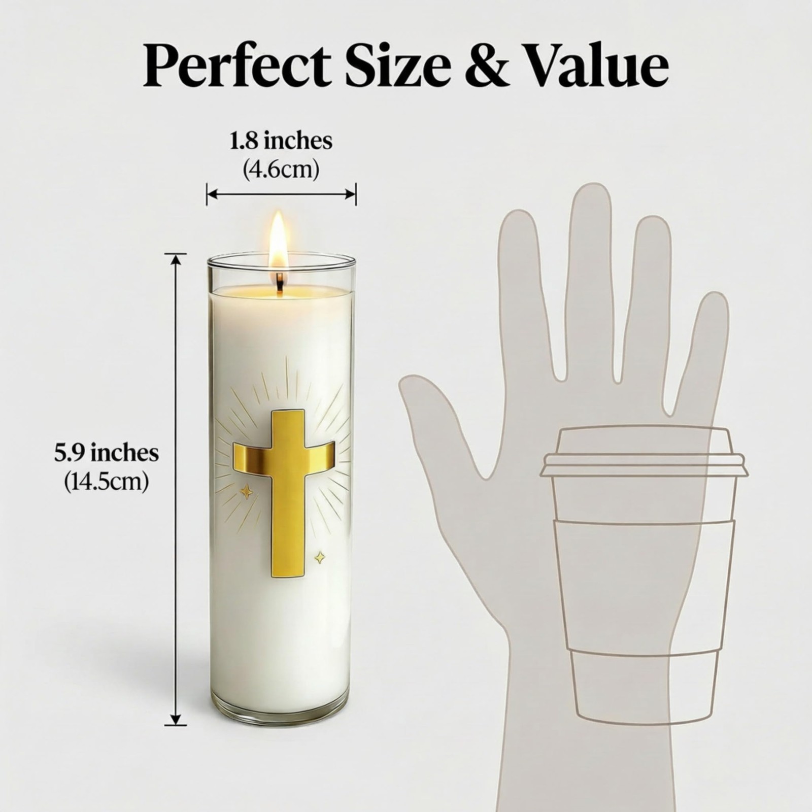 CysEdge White Beeswax Candle, 2Pack, Blessed Church & Prayer Candle