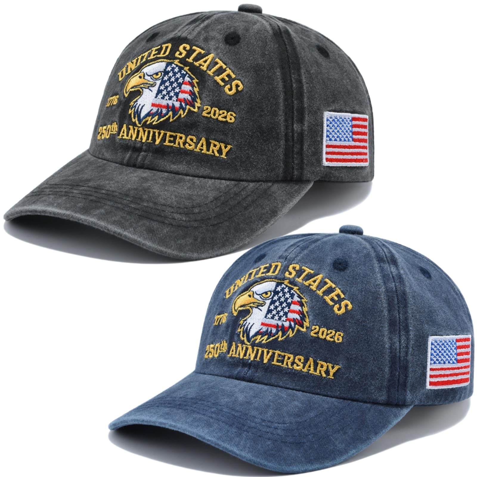 250th Anniversary USA Hat Baseball Cap 1776-2026 Patriotic Embroidered