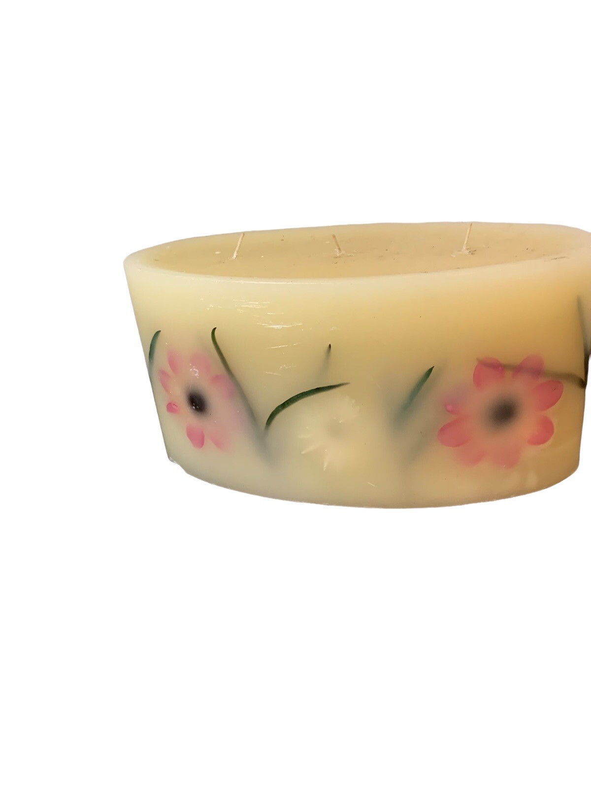 Large Botanical Candle 3 Wick Scented Pressed Flower 12×6 Vanilla
