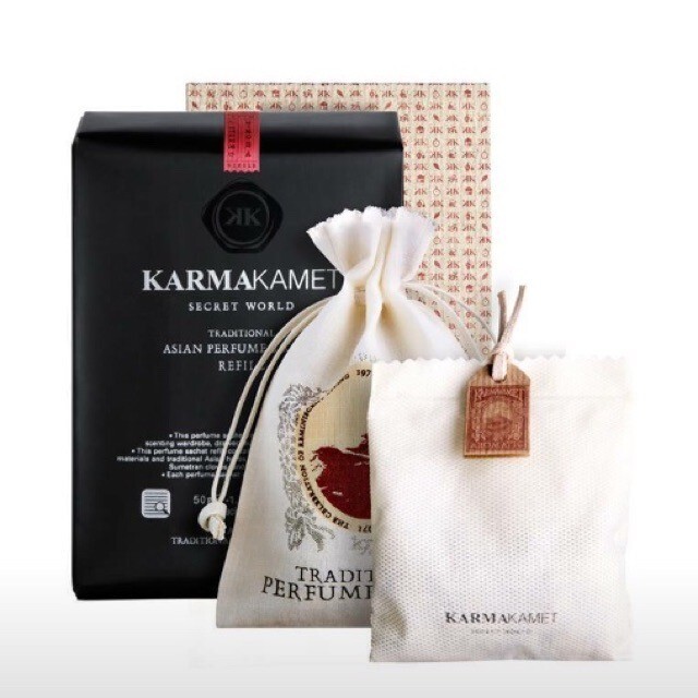 3x KARMAKAMET Perfume Sachet Night Lotus Flower Scent Traditional Asian 50g