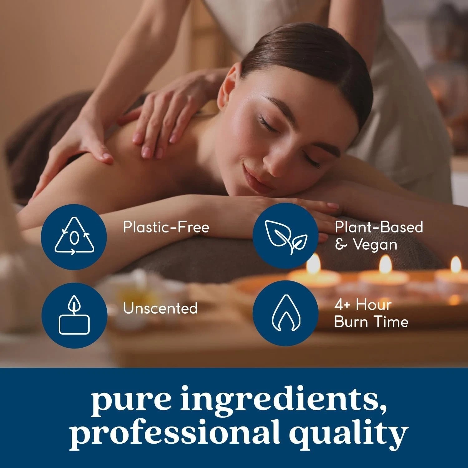 Paraffin-Free Tea Lights – 400 White Candles, Natural Palm Wax, Clean Burn