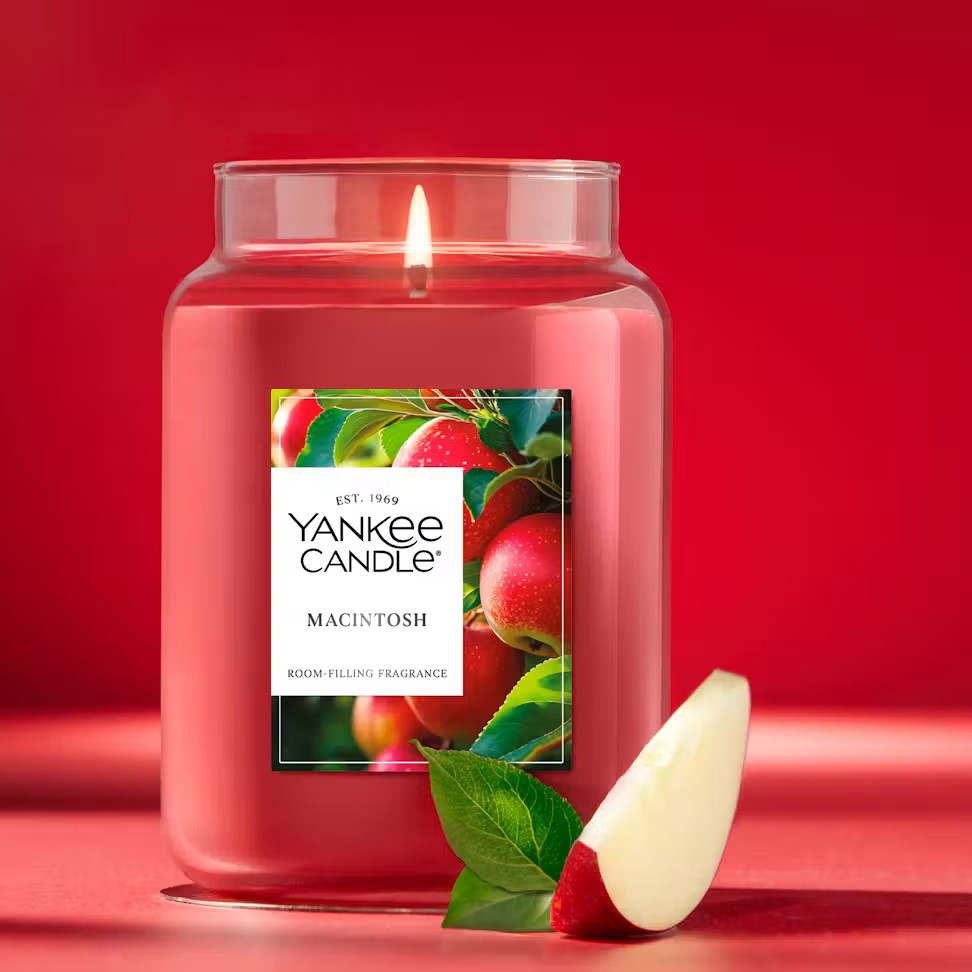 Yankee Candle Macintosh Large Jar Scented Candle 22 oz Red Housewarmer 115436