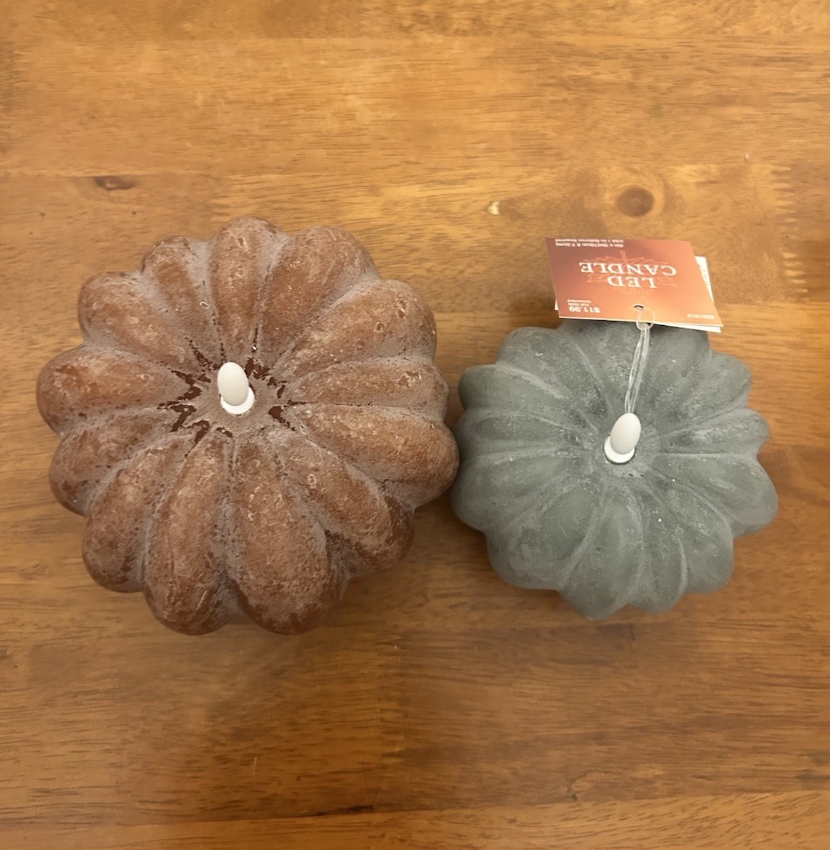 2026 Viral Hobby Lobby Pumpkin Candles LED Battery Flame Fall Set 2 NWT