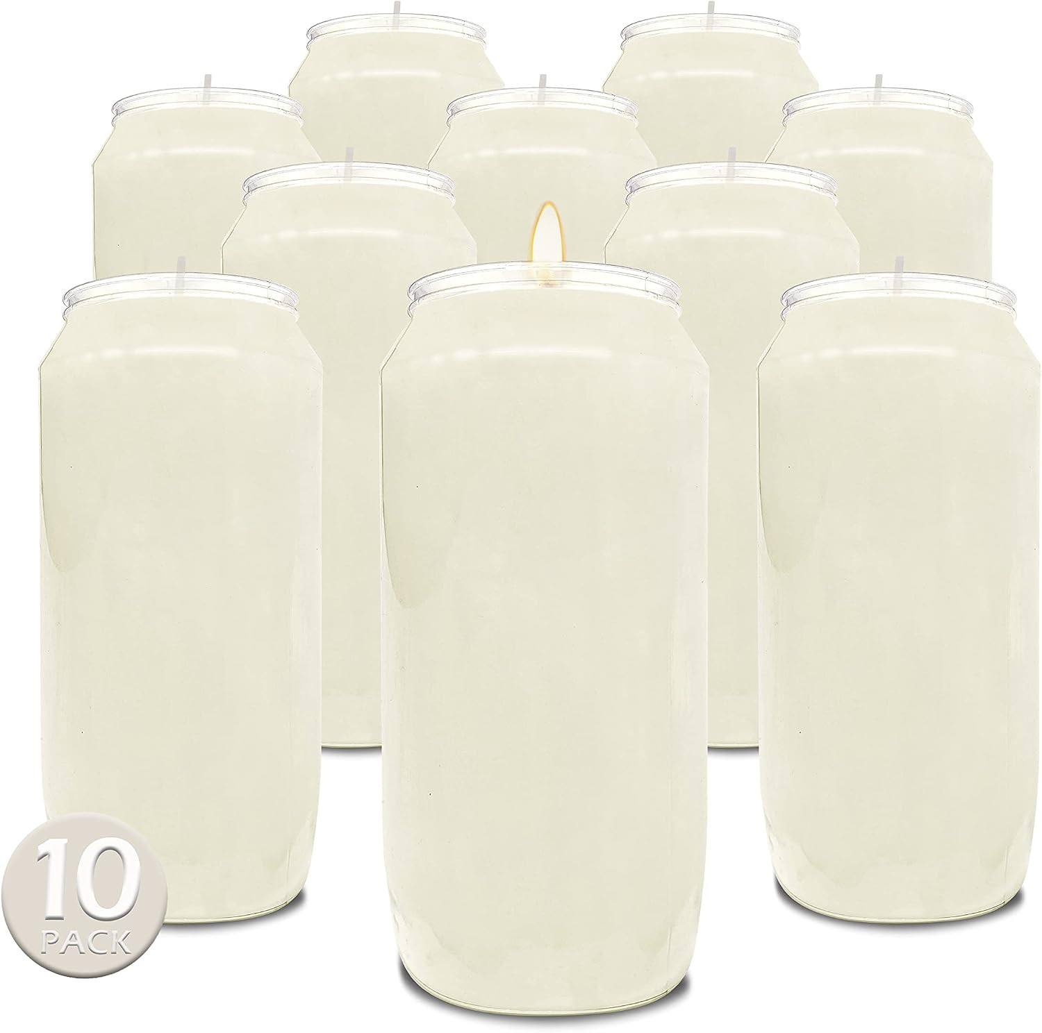 7 Day White Prayer Candles, 20 Pack – 6″ Tall Pillar Candles for Religious, Memo