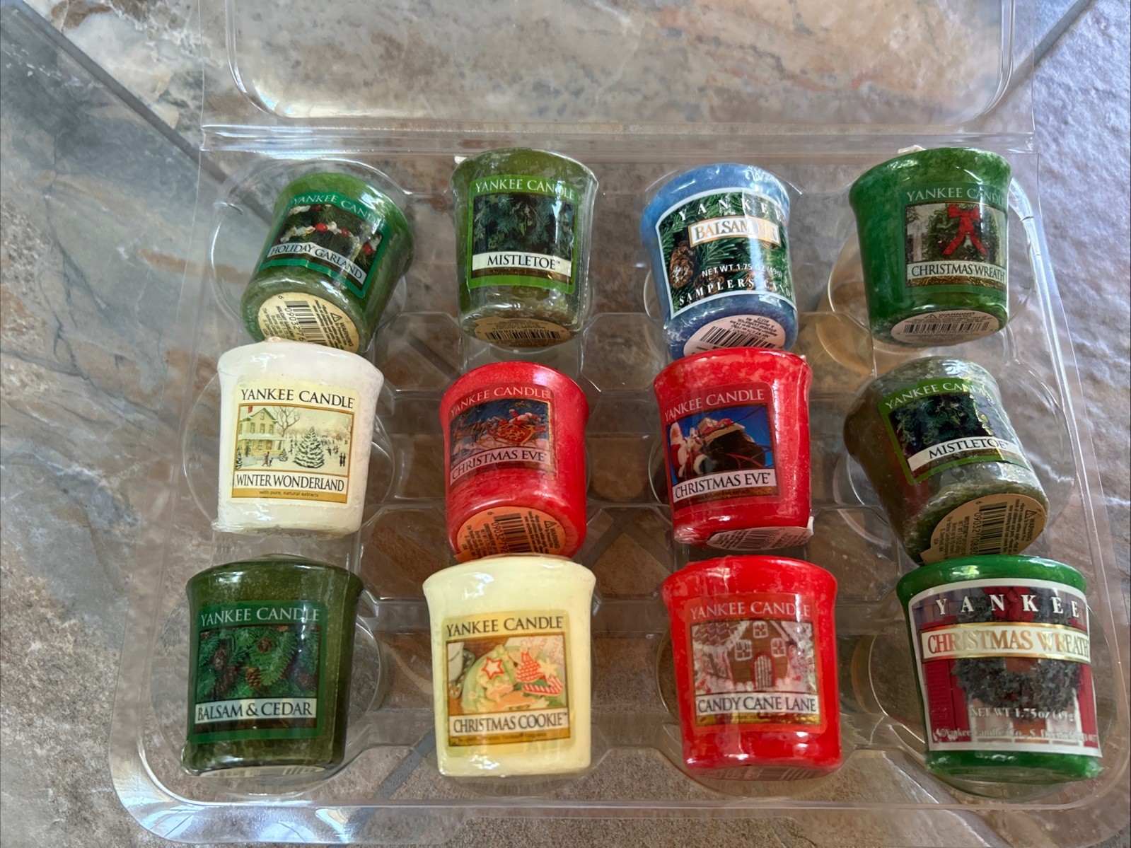 Vintage Lot Of 12 Assorted Yankee Candle Votives 1.75oz Holiday Christmas Scents